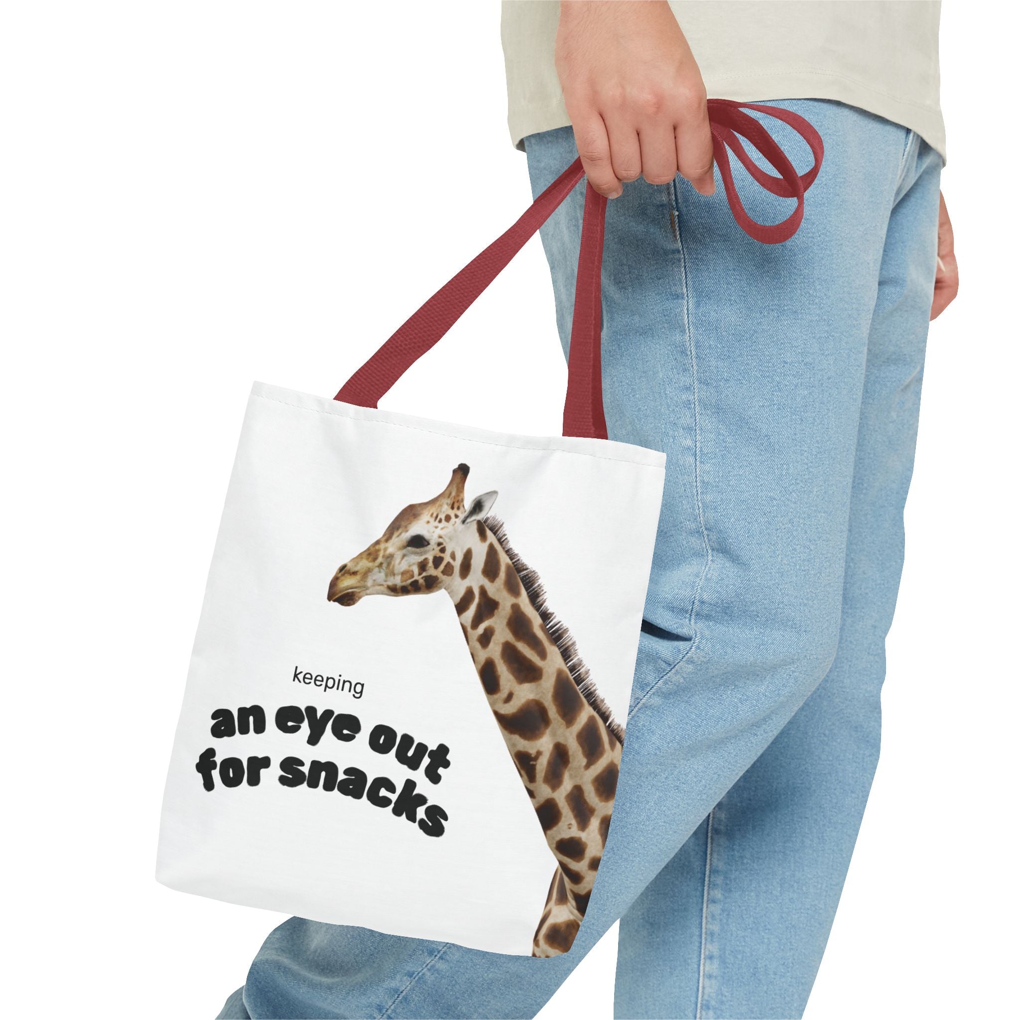 Giraffe Snack Tote Bag - Fun AOP Design for Animal Lovers