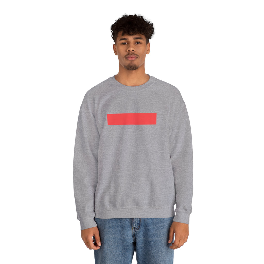 Minimal Red Bar Crewneck Sweatshirt