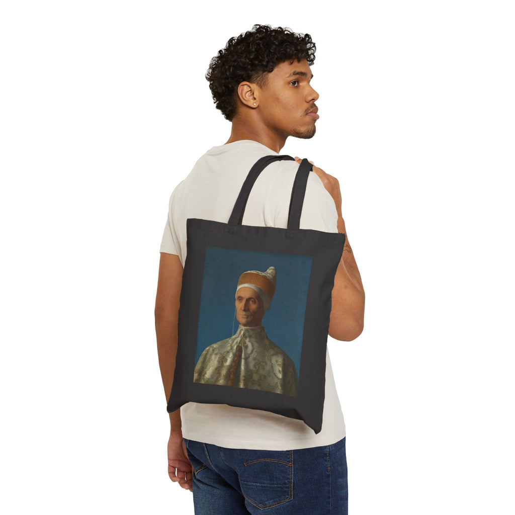 Doge Leonardo Loredan by Giovanni Bellini - Vintage Art Cotton Canvas Tote Bag