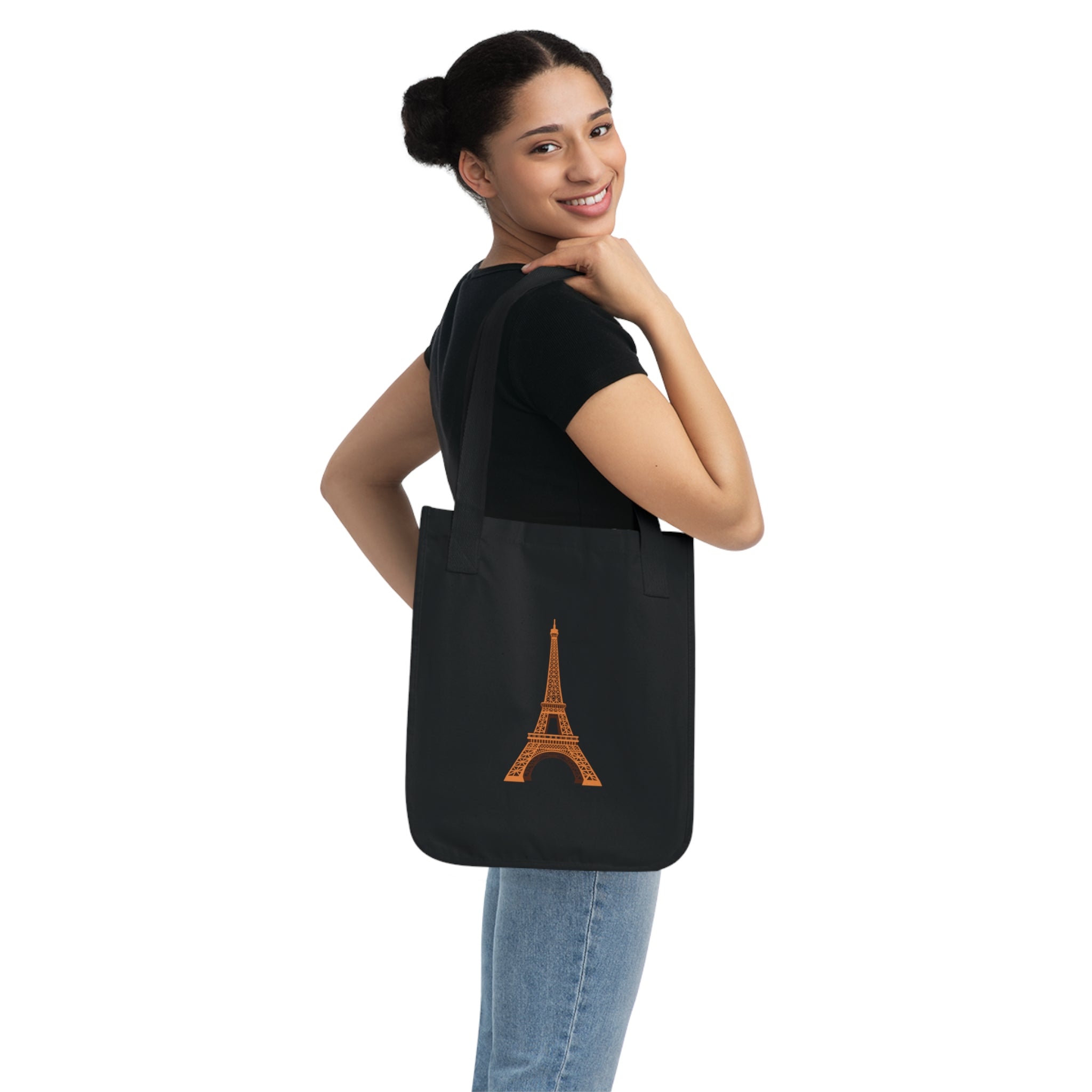 Eiffel Tower Canvas Tote — Organic Cotton Paris Travel Bag