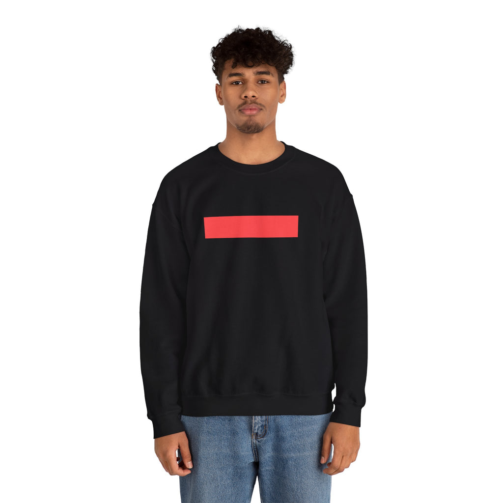 Minimal Red Bar Crewneck Sweatshirt