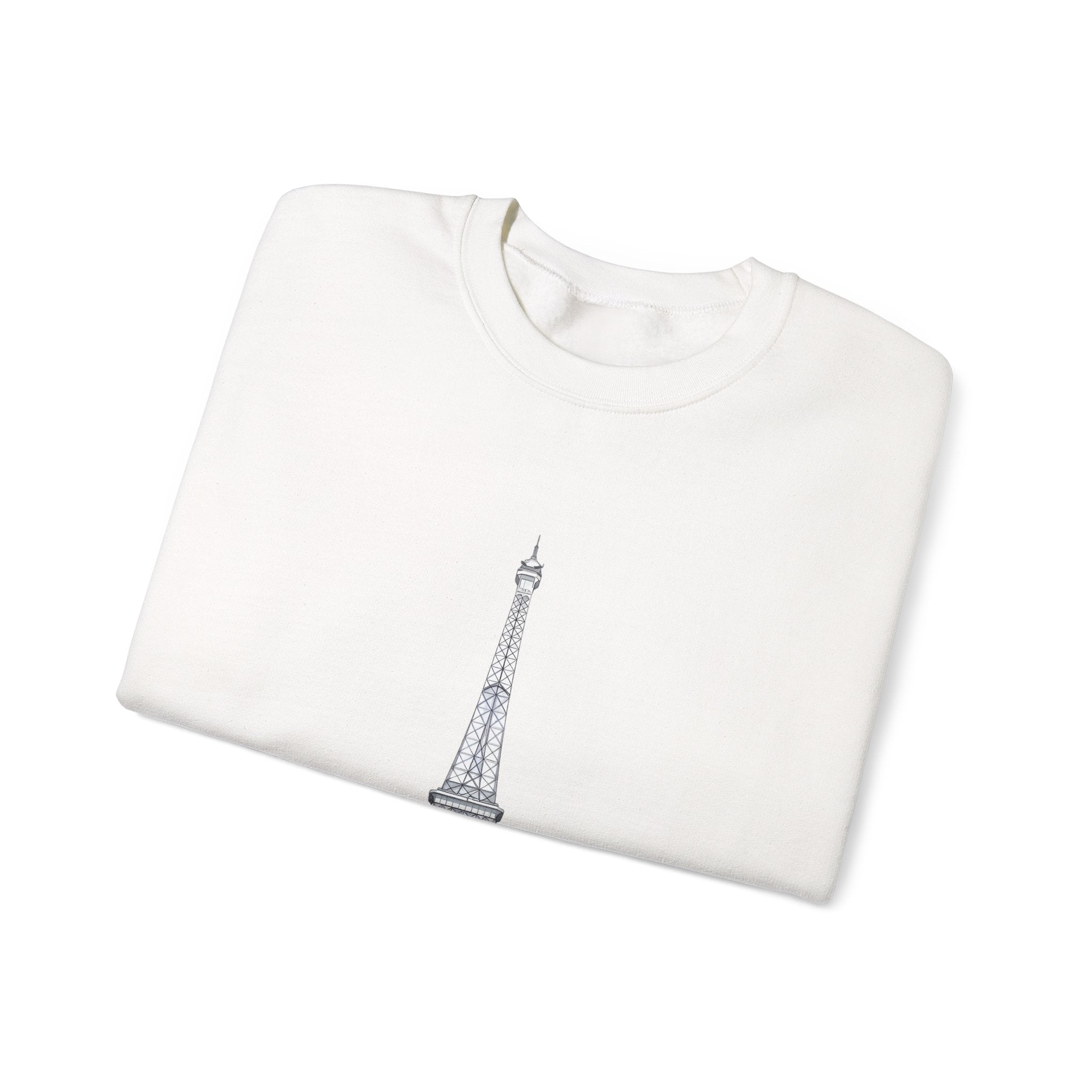 Eiffel Tower Graphic Crewneck Sweatshirt – Paris Skyline Pullover