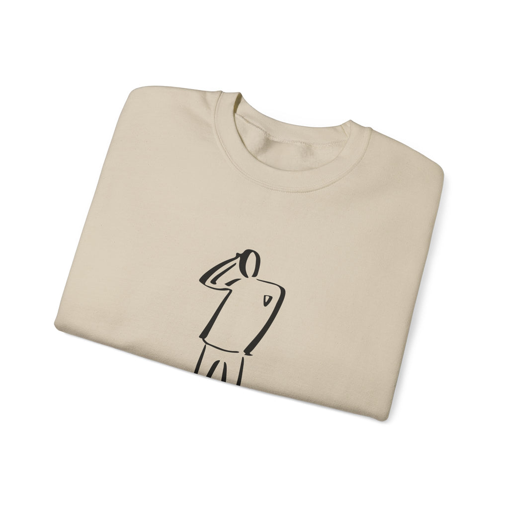 Minimalist Line Art Sweatshirt — Abstract Standing Figure Crewneck
