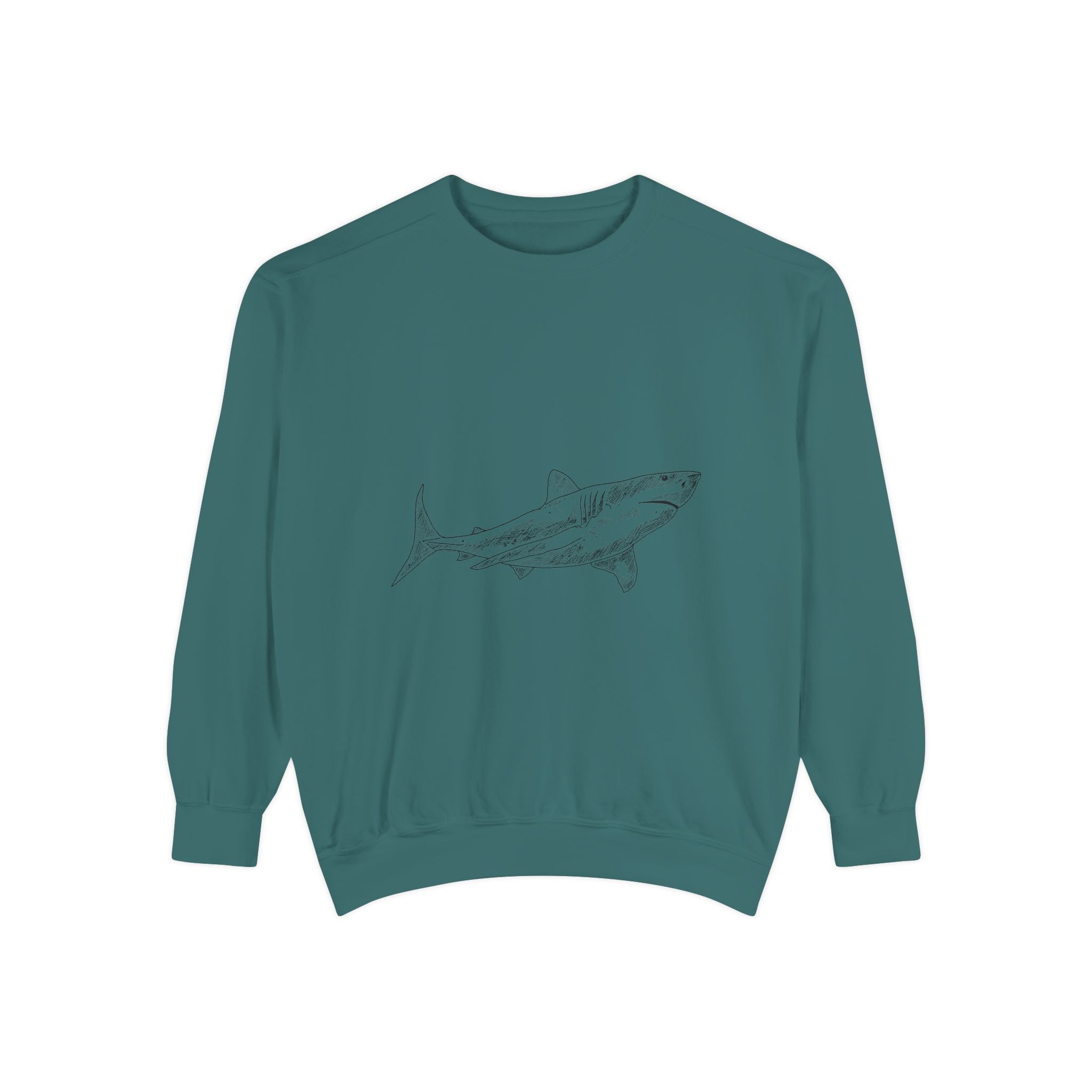 Shark Sketch Sweatshirt — Minimal Ocean Graphic Pullover