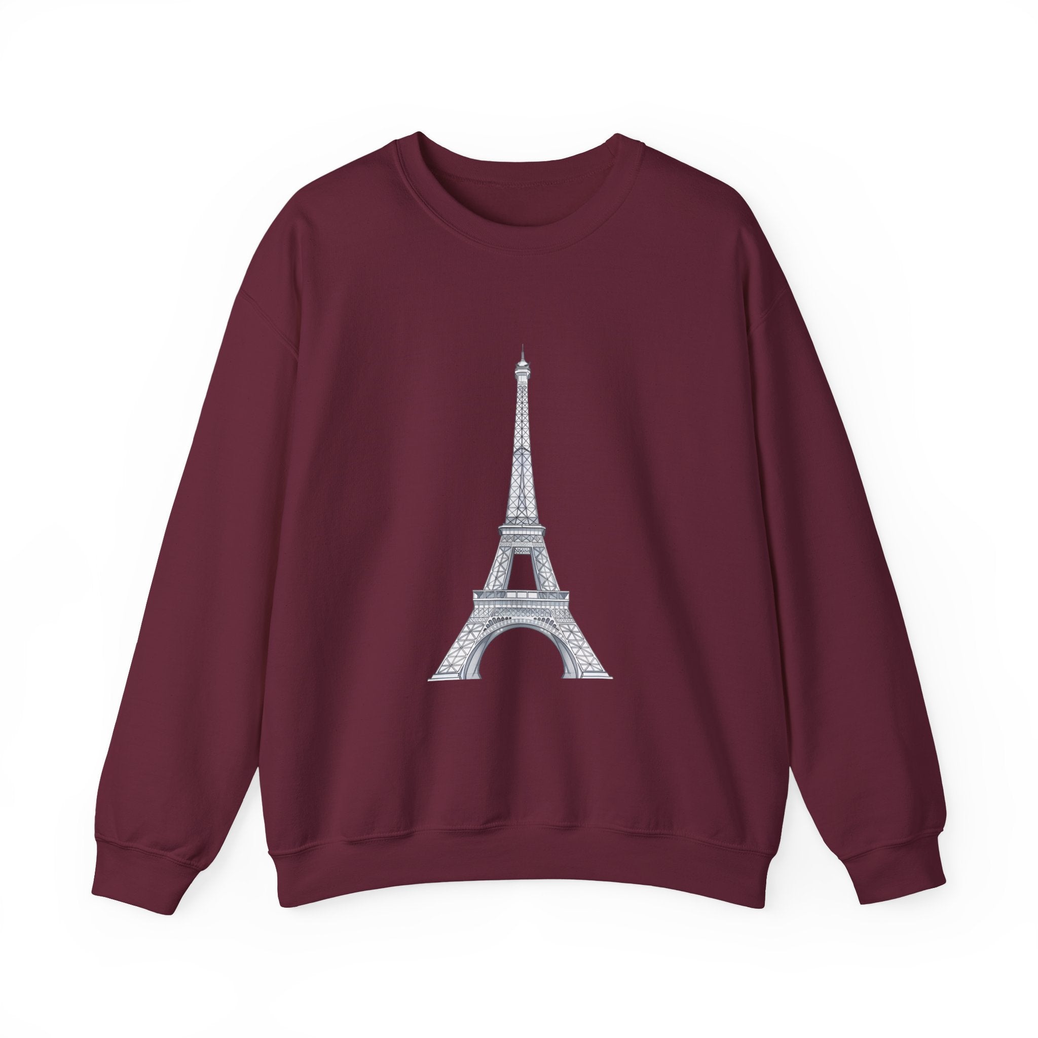 Eiffel Tower Graphic Crewneck Sweatshirt – Paris Skyline Pullover
