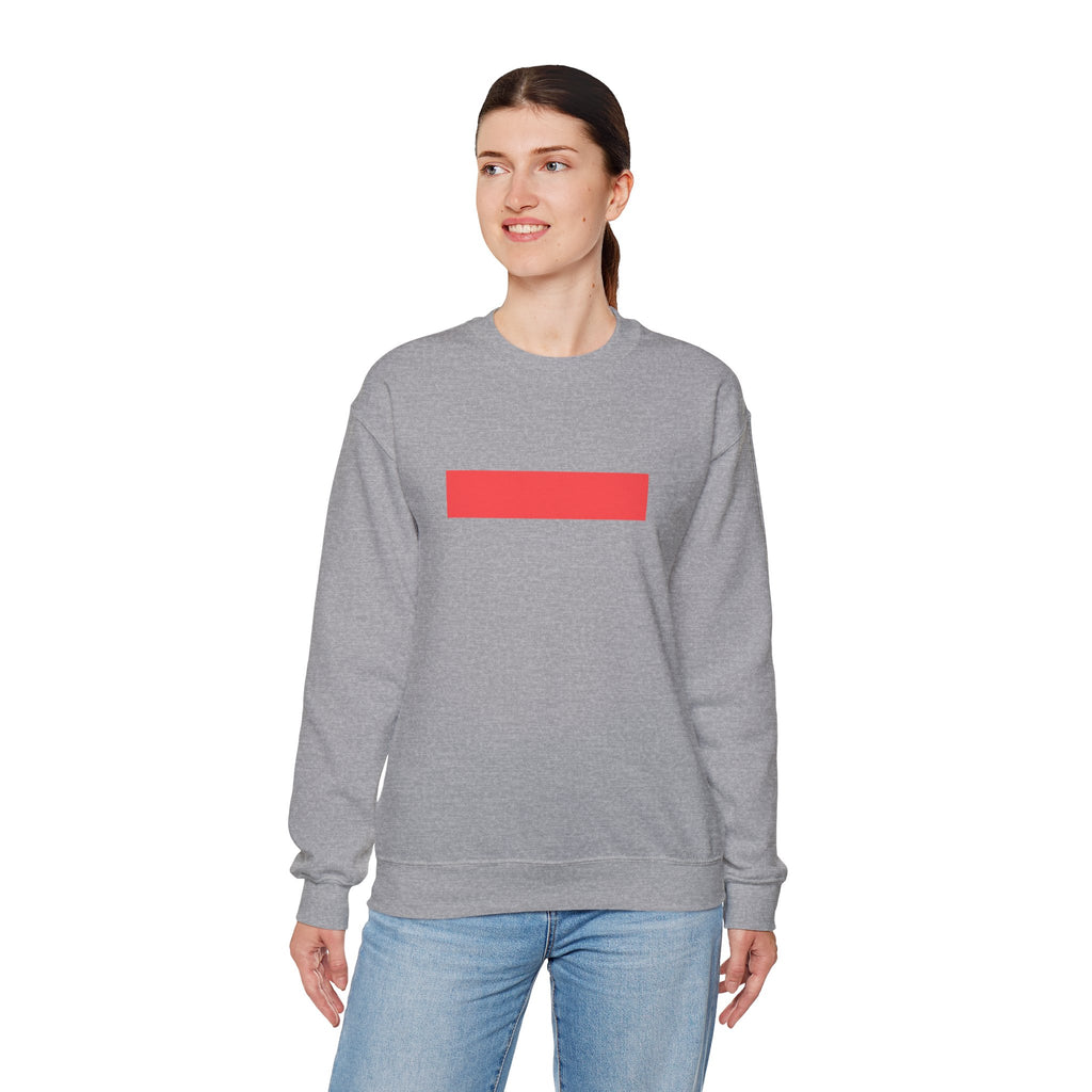 Minimal Red Bar Crewneck Sweatshirt
