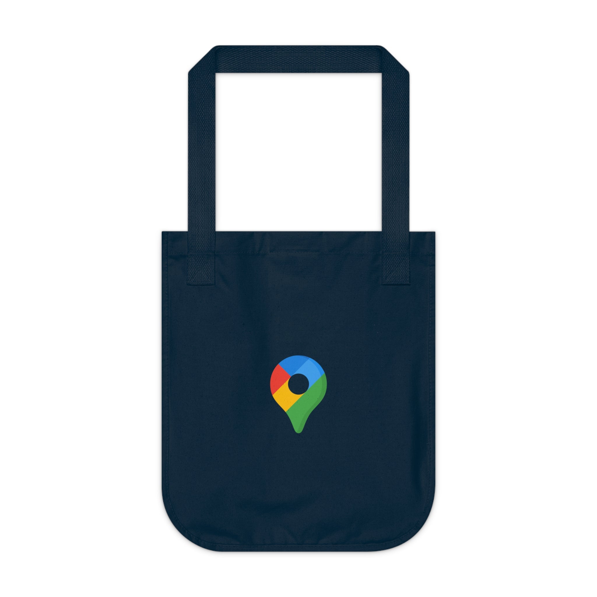 Google Location Canvas Tote Bag — Minimal Map Pin Logo Eco Tote