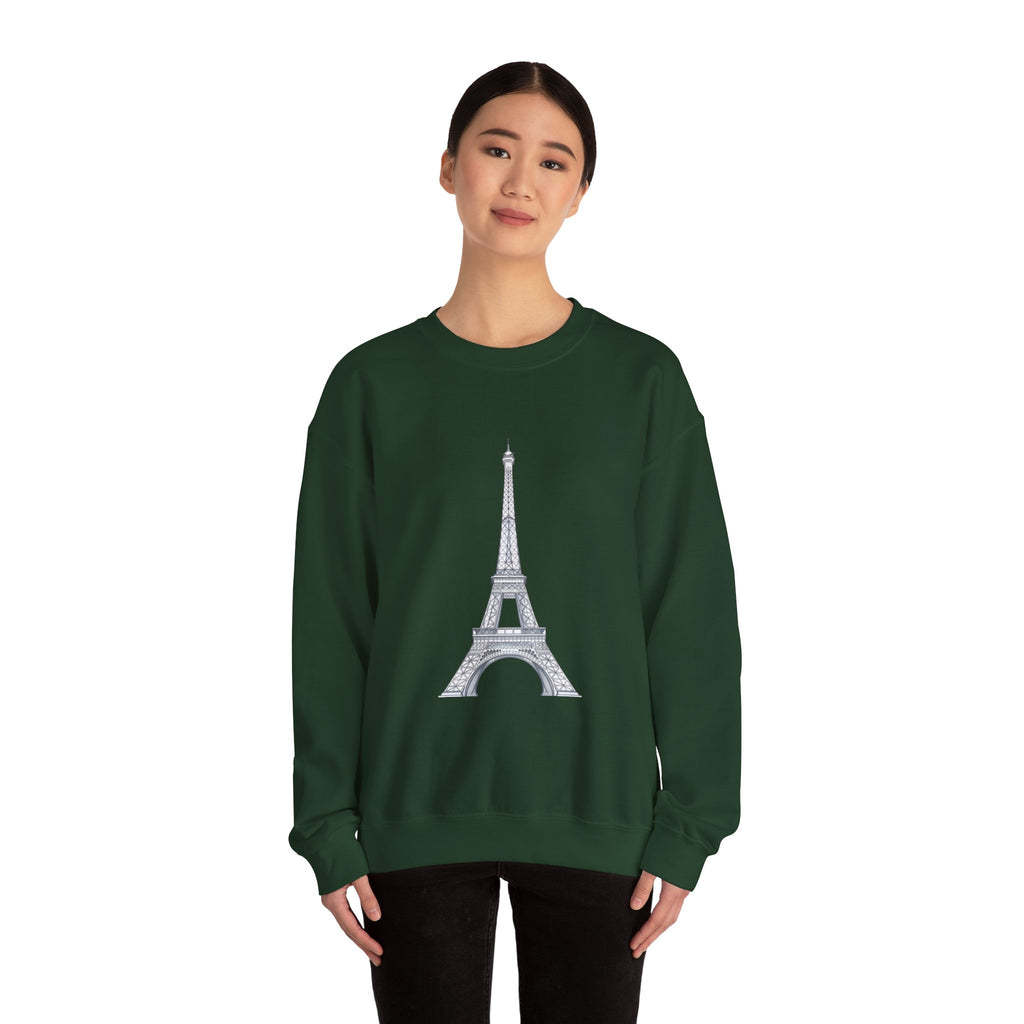 Eiffel Tower Graphic Crewneck Sweatshirt – Paris Skyline Pullover