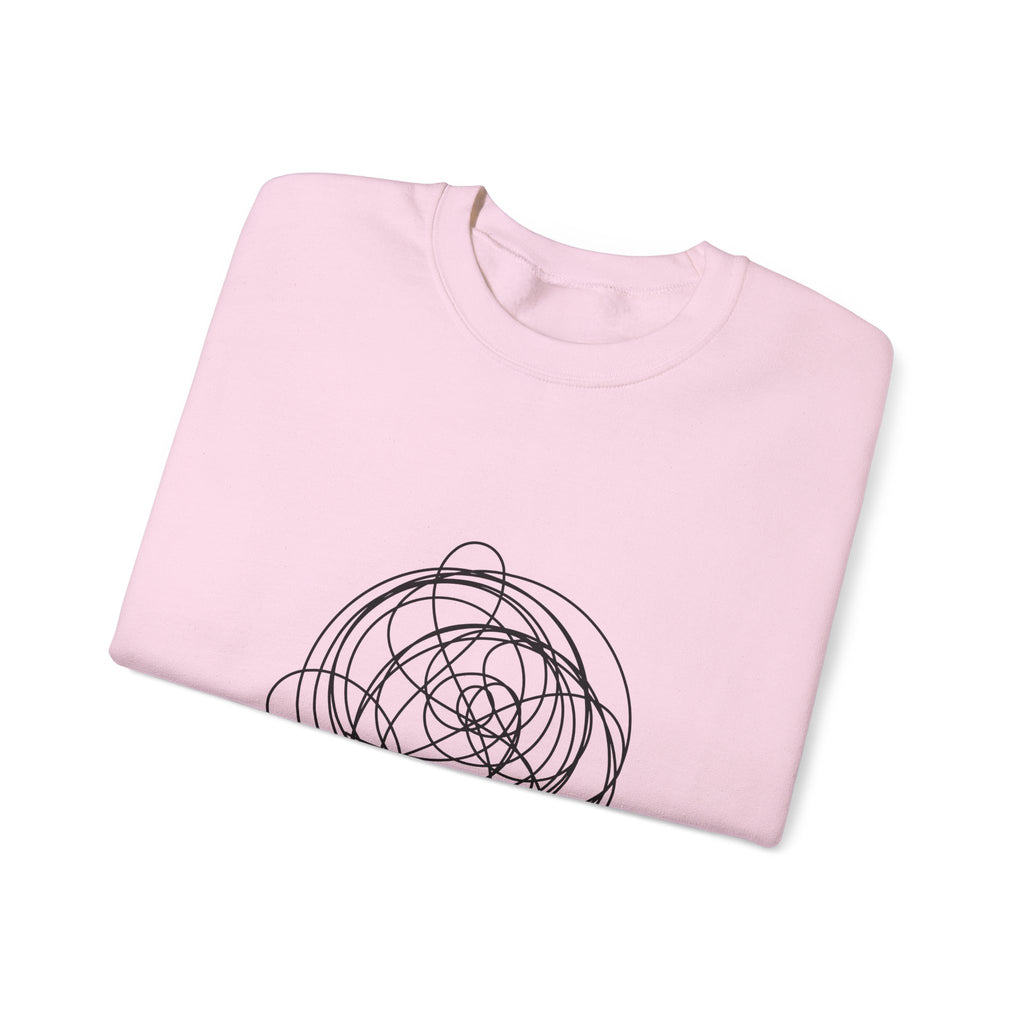 Abstract Scribble Crewneck Sweatshirt — Minimal Line Art Pullover