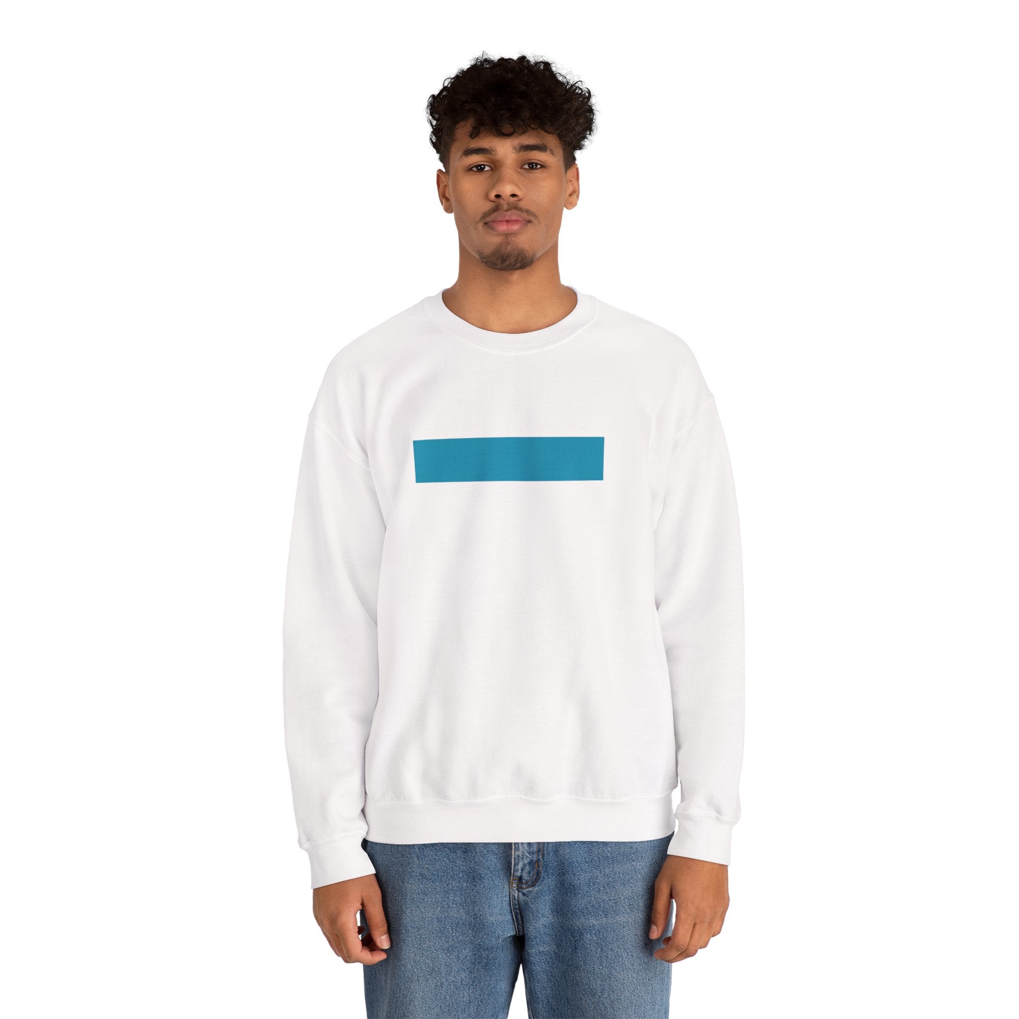 Minimal Blue Bar Crewneck Sweatshirt