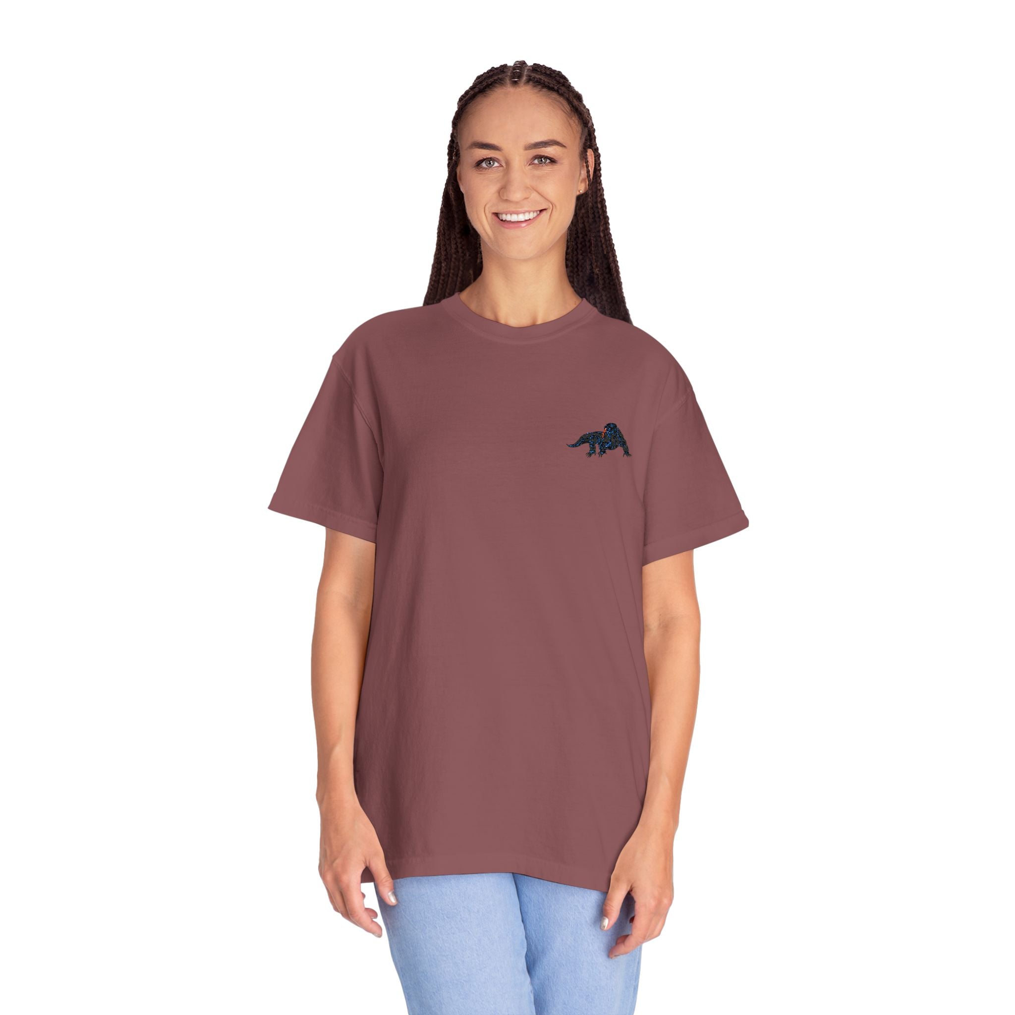 Komodo Garment-Dyed Unisex T-Shirt with Artistic Design