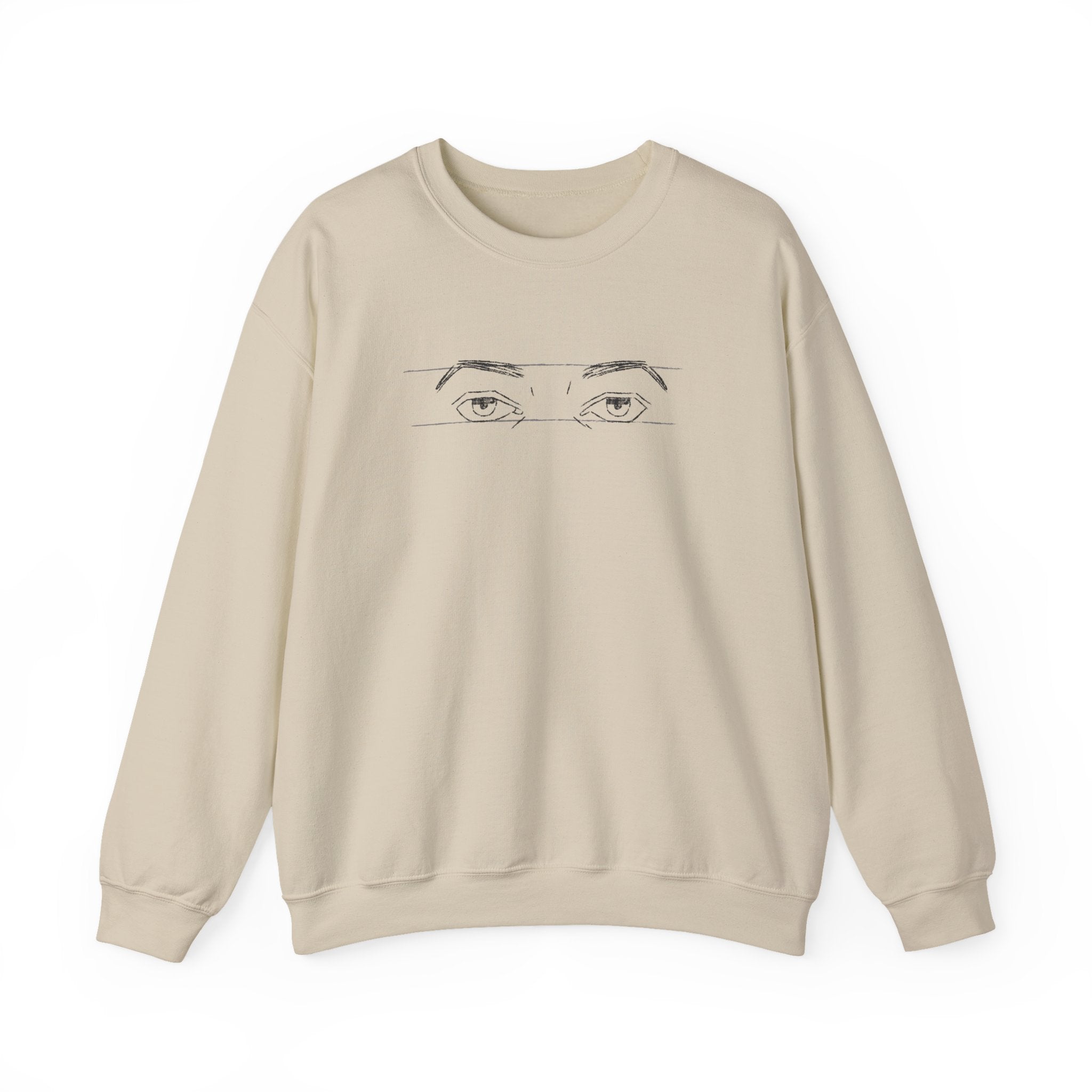 Crewneck Sweatshirt — Minimal Line Art Eyes Graphic