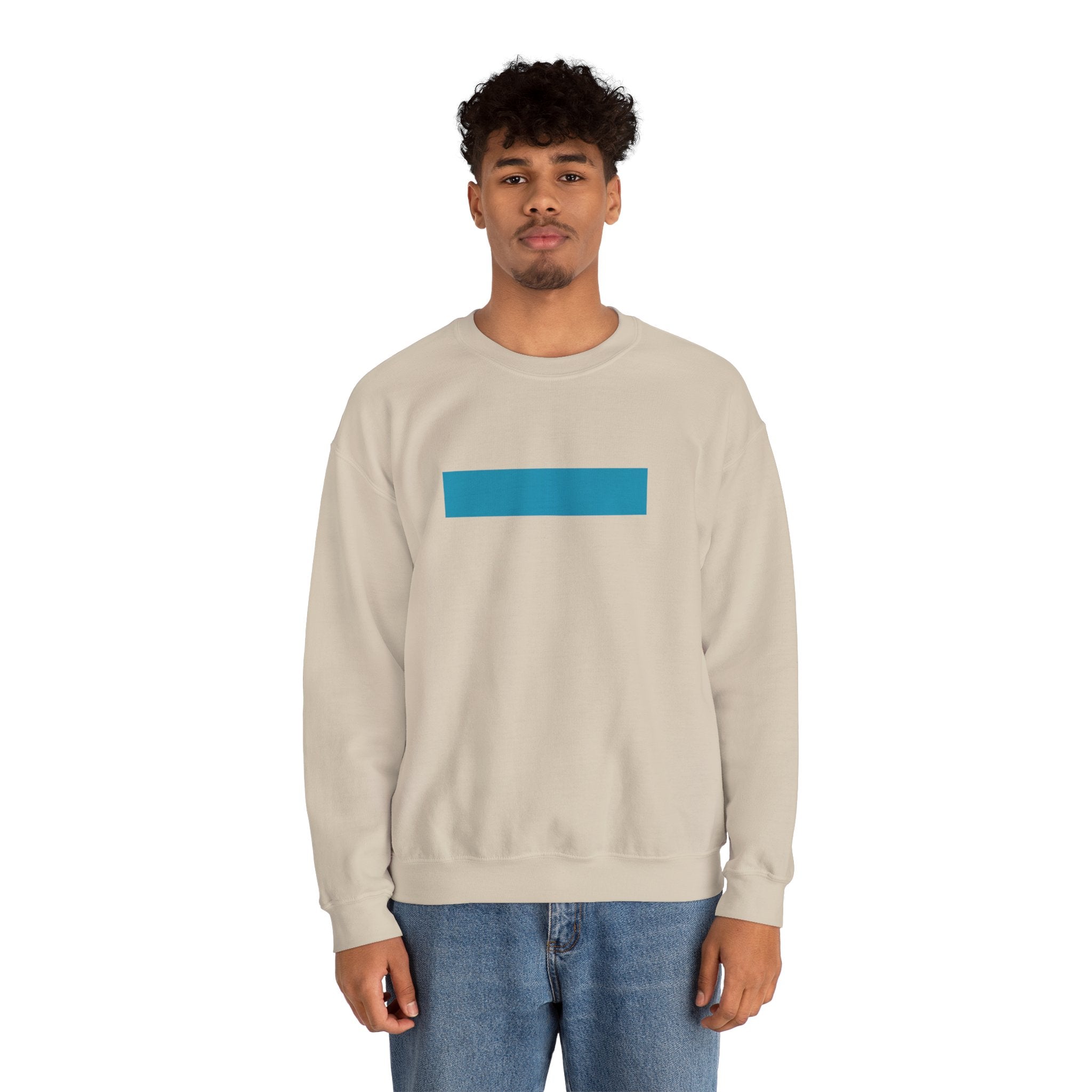 Minimal Blue Bar Crewneck Sweatshirt
