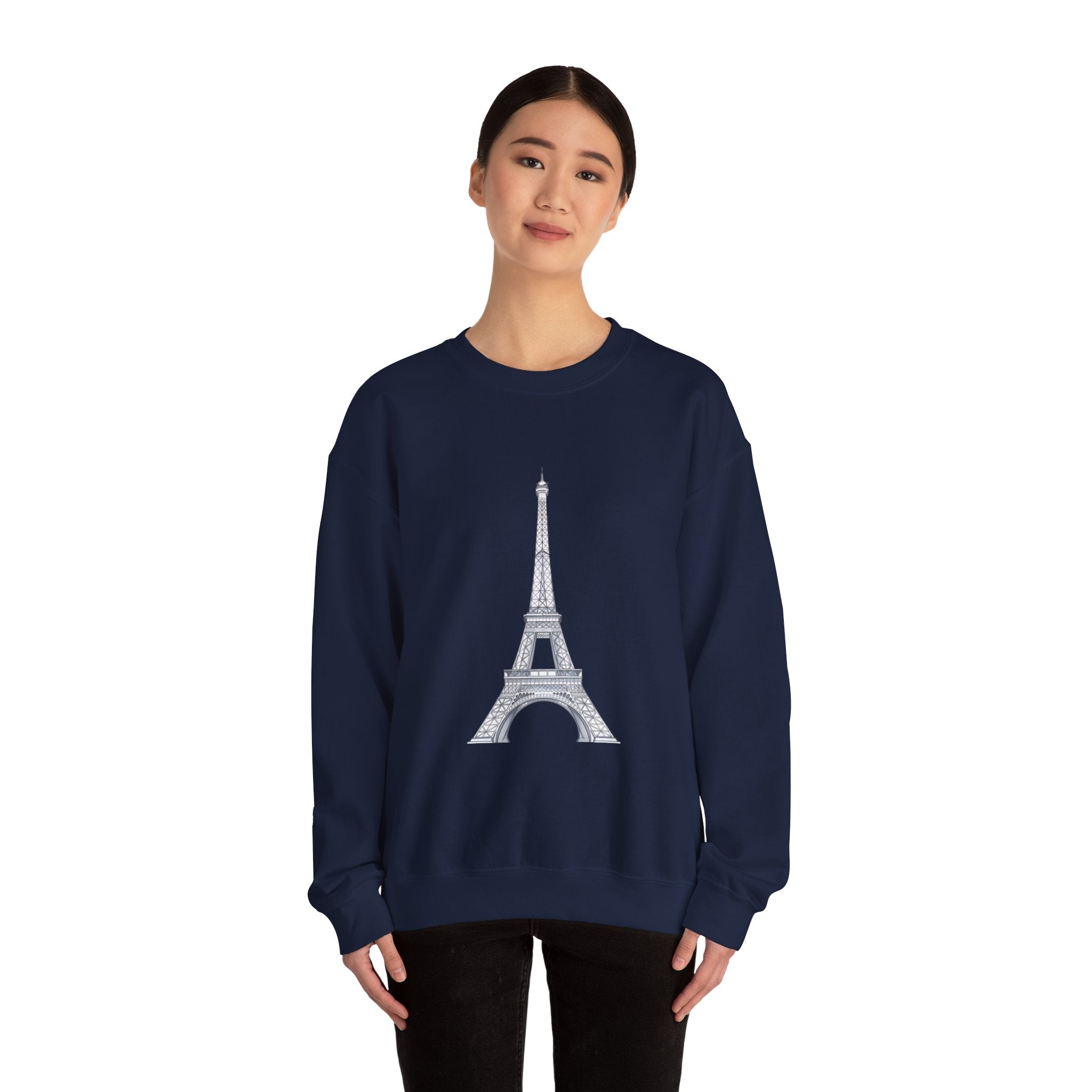 Eiffel Tower Graphic Crewneck Sweatshirt – Paris Skyline Pullover