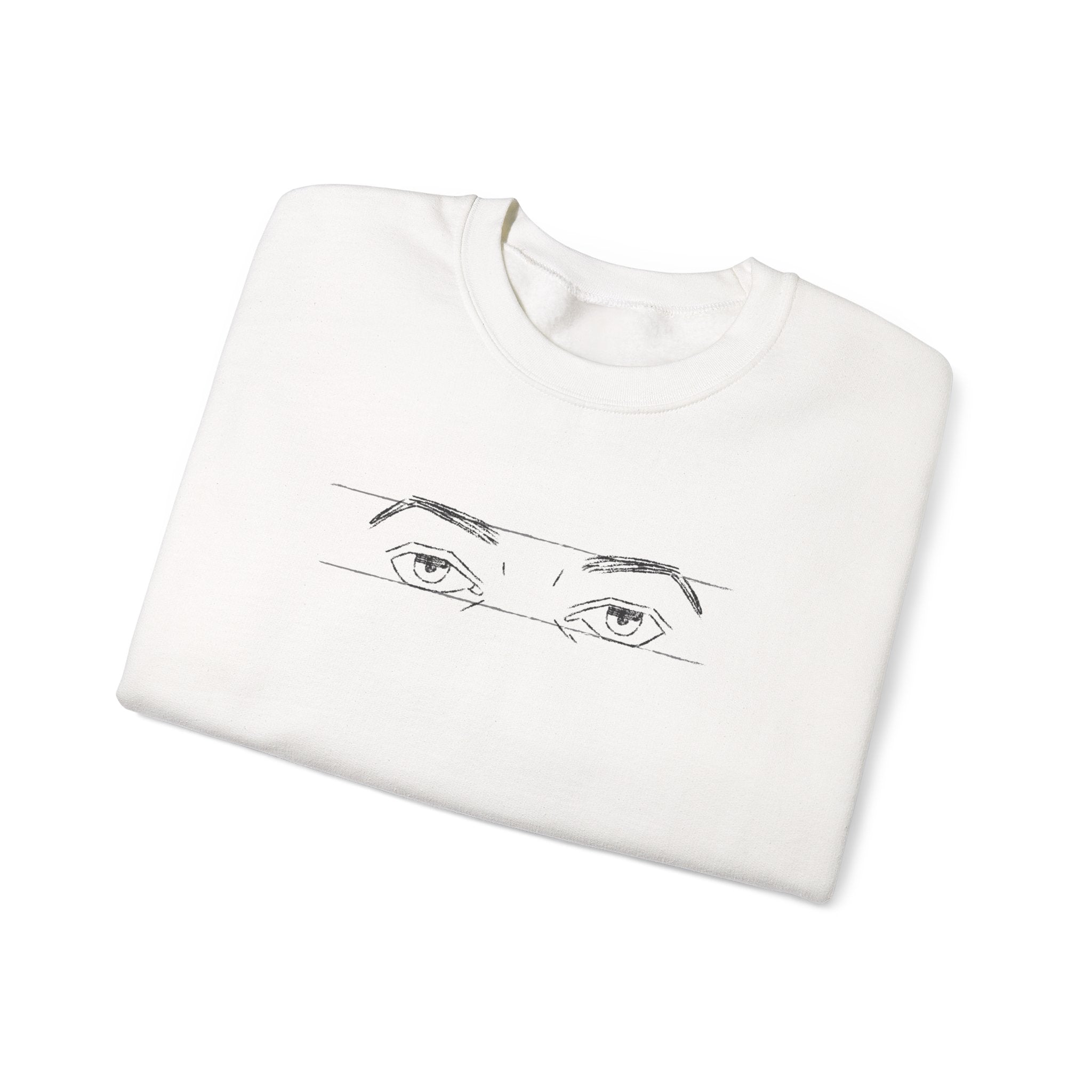 Crewneck Sweatshirt — Minimal Line Art Eyes Graphic
