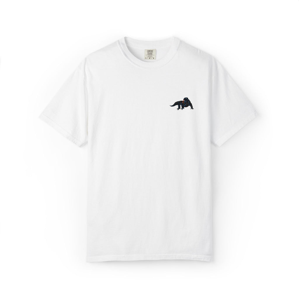 Komodo Garment-Dyed Unisex T-Shirt with Artistic Design