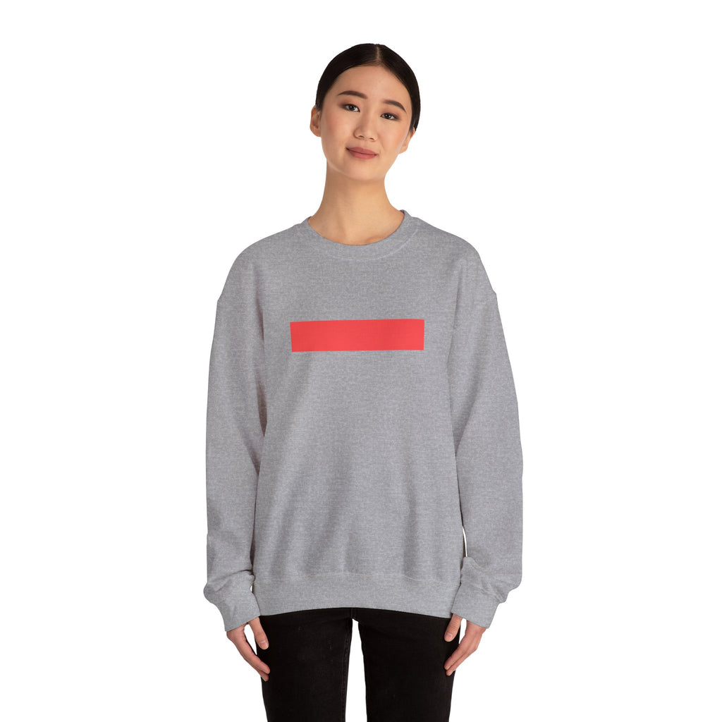 Minimal Red Bar Crewneck Sweatshirt
