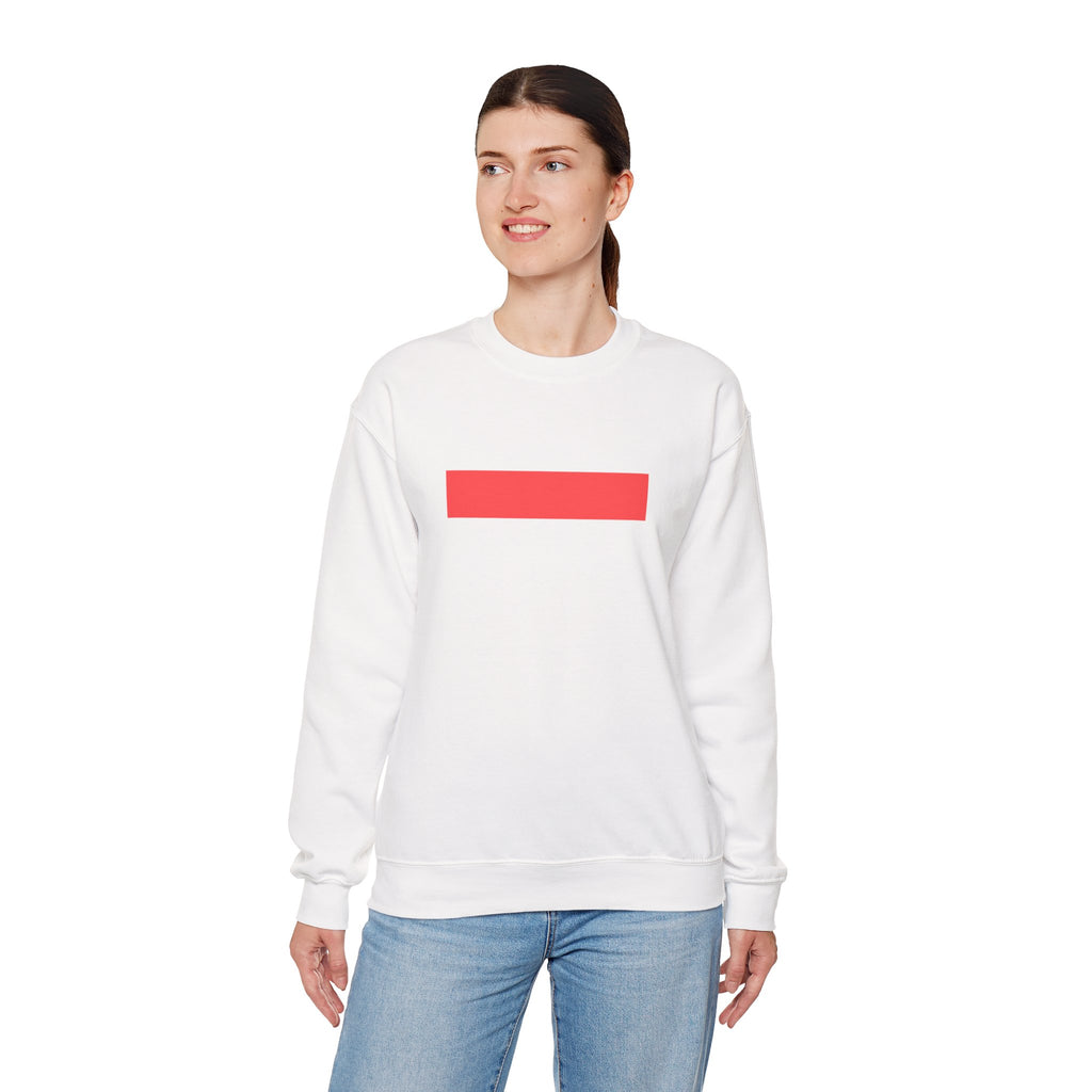 Minimal Red Bar Crewneck Sweatshirt