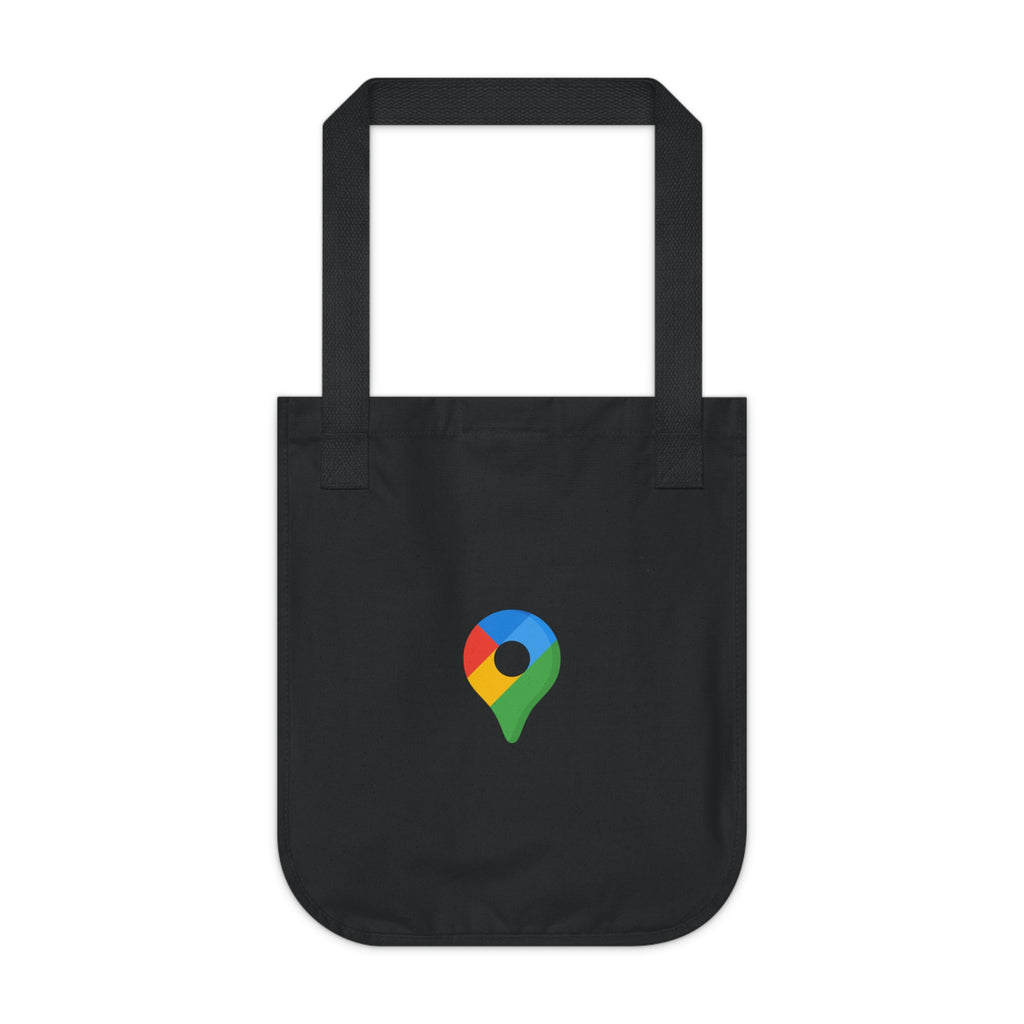 Google Location Canvas Tote Bag — Minimal Map Pin Logo Eco Tote