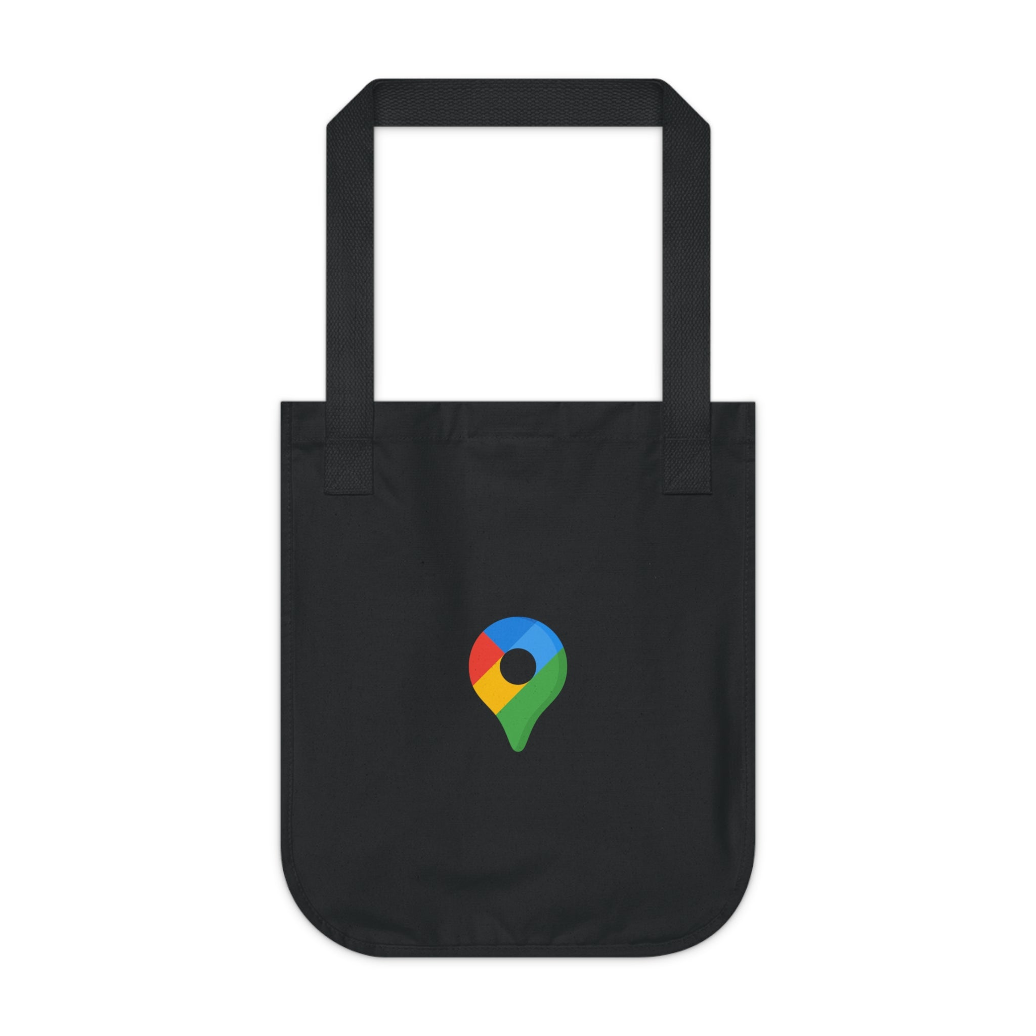 Google Location Canvas Tote Bag — Minimal Map Pin Logo Eco Tote