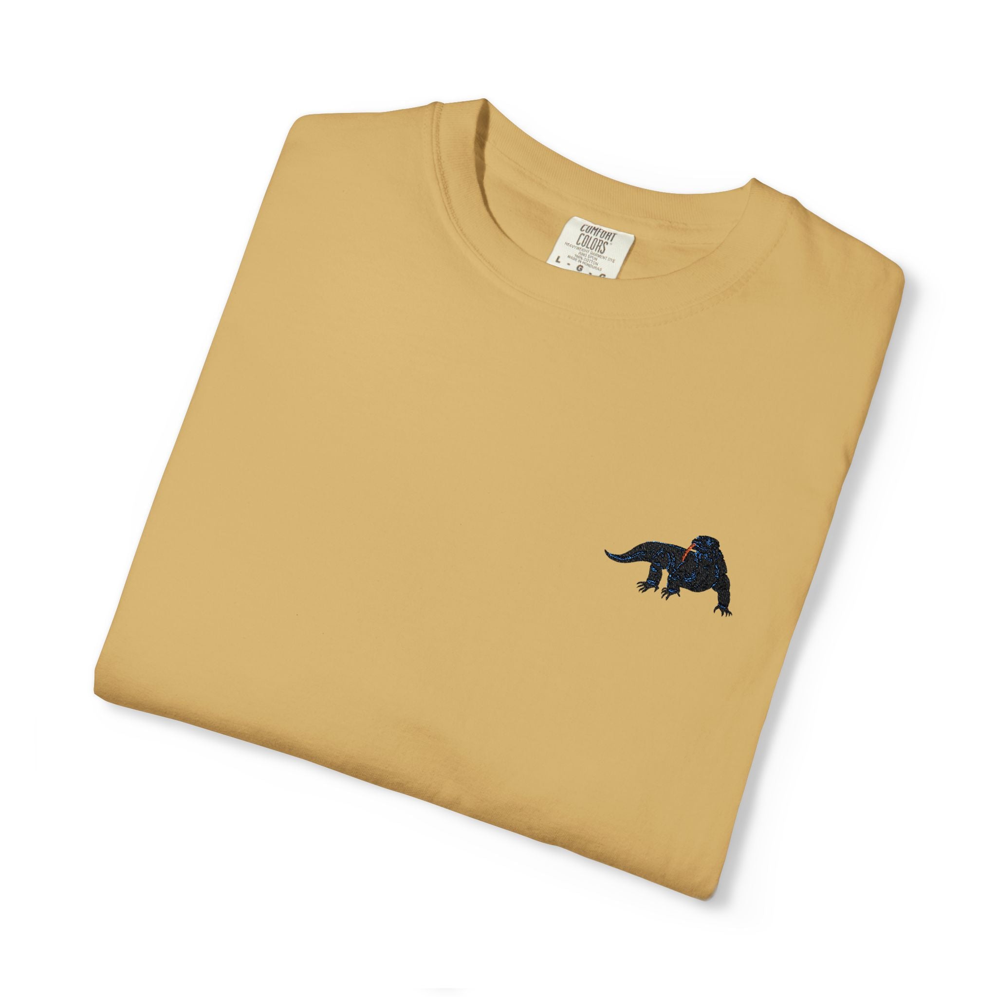 Komodo Garment-Dyed Unisex T-Shirt with Artistic Design