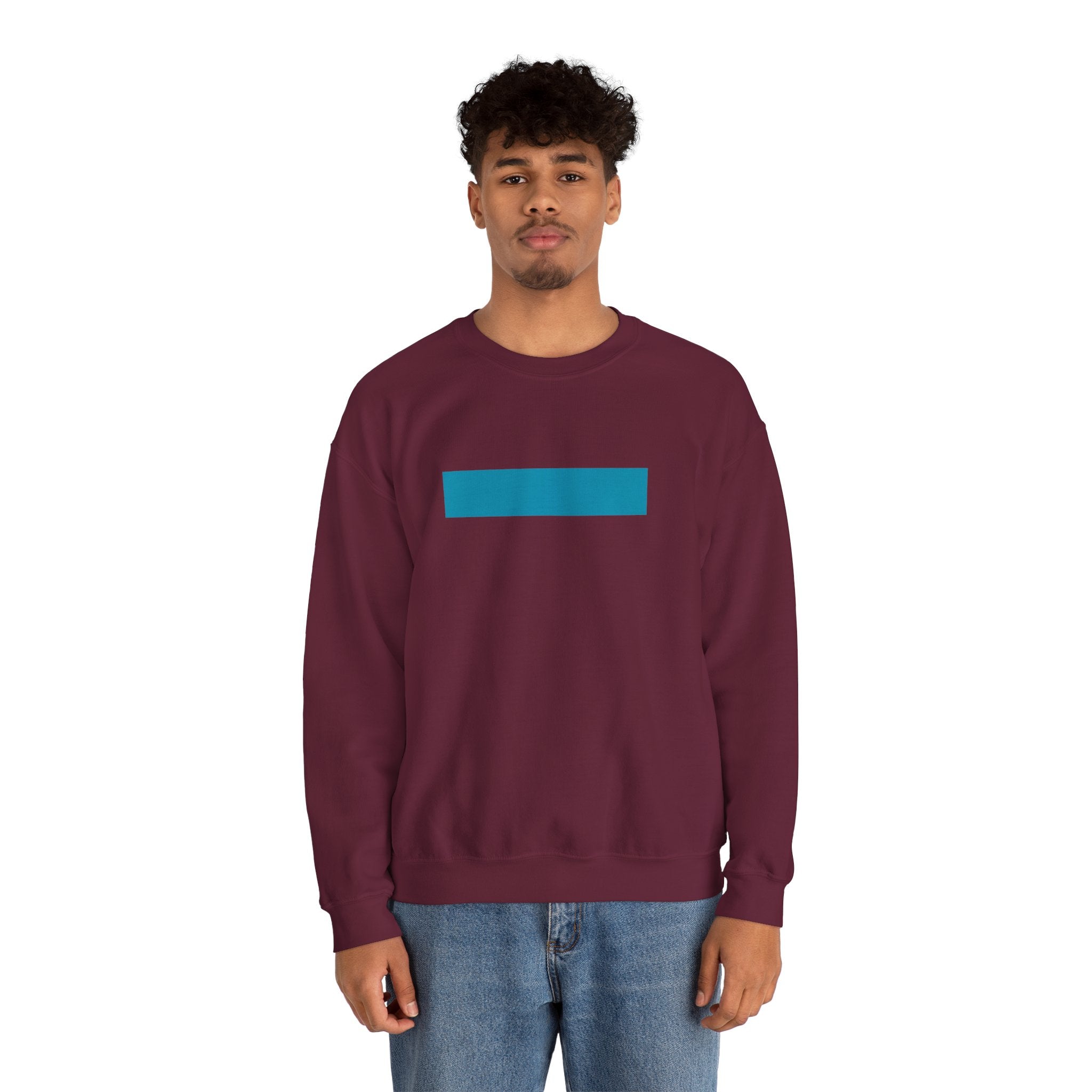 Minimal Blue Bar Crewneck Sweatshirt
