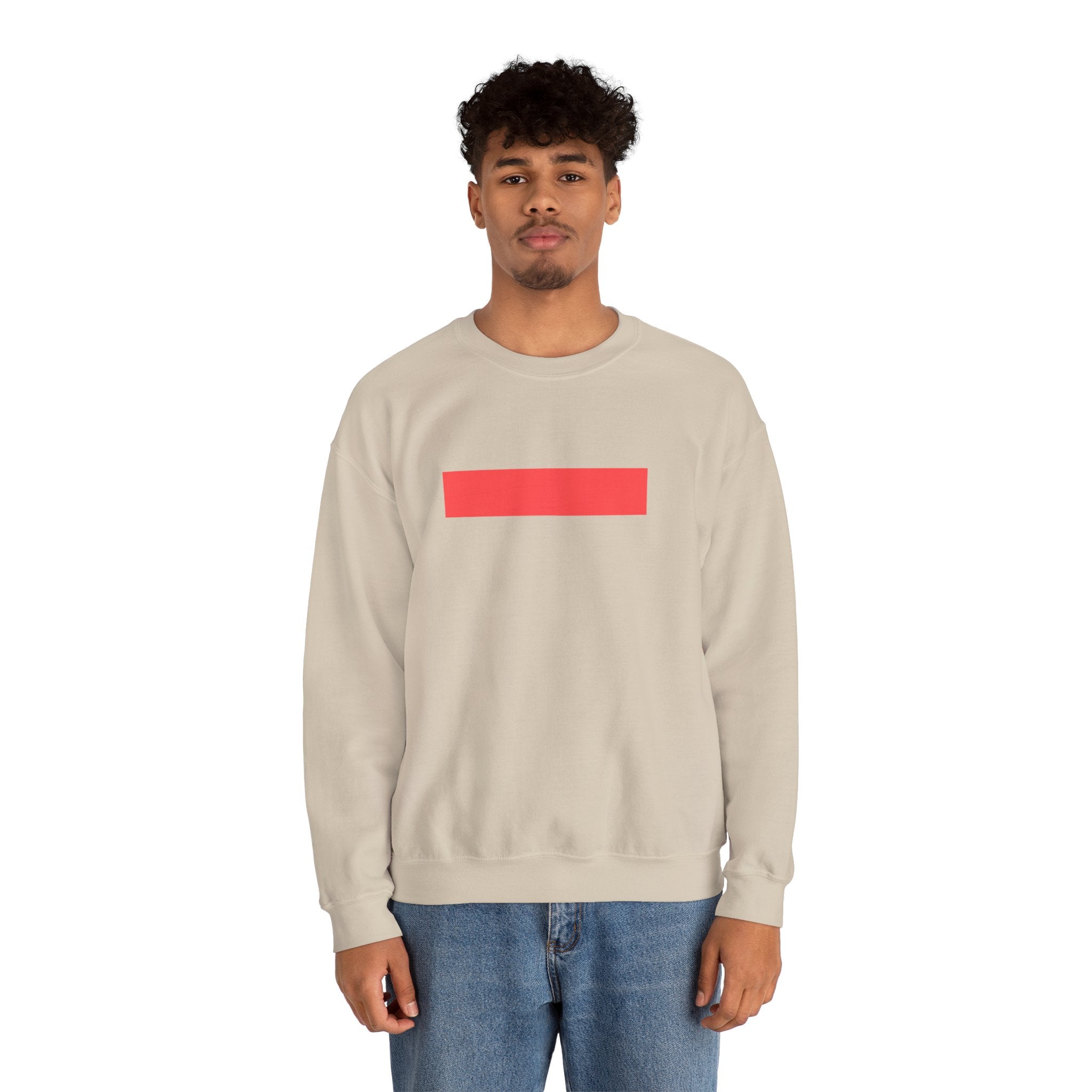 Minimal Red Bar Crewneck Sweatshirt