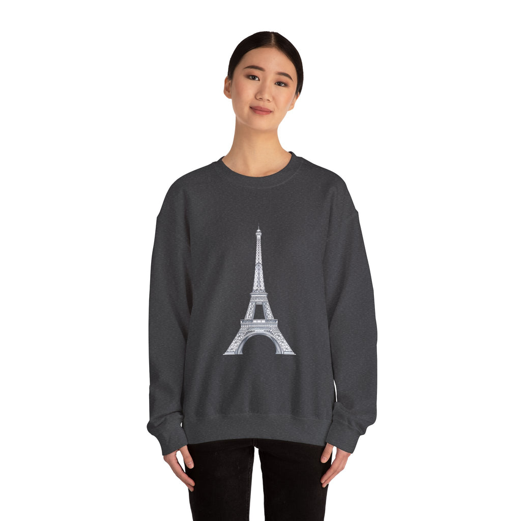Eiffel Tower Graphic Crewneck Sweatshirt – Paris Skyline Pullover
