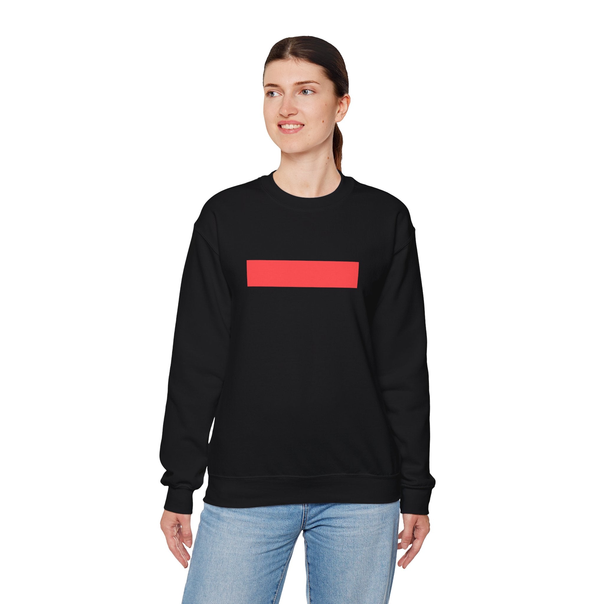 Minimal Red Bar Crewneck Sweatshirt