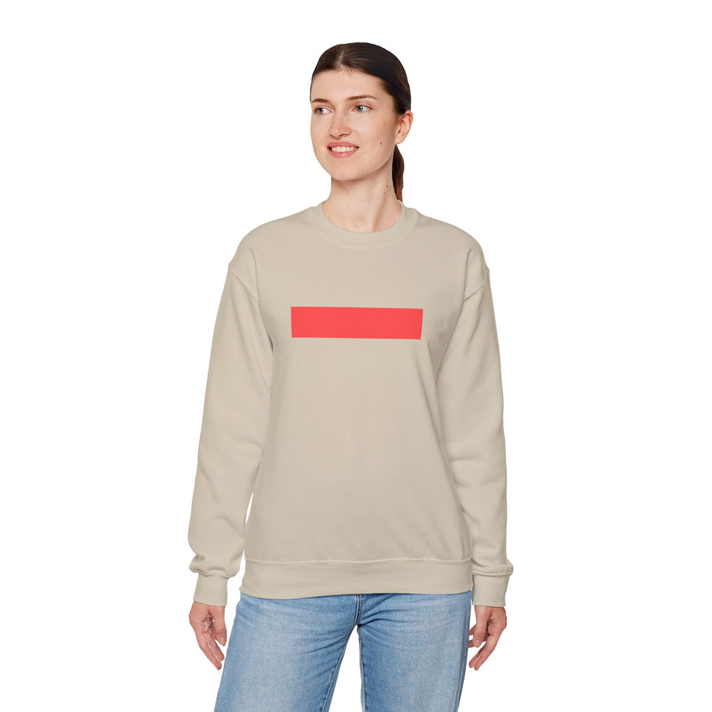 Minimal Red Bar Crewneck Sweatshirt