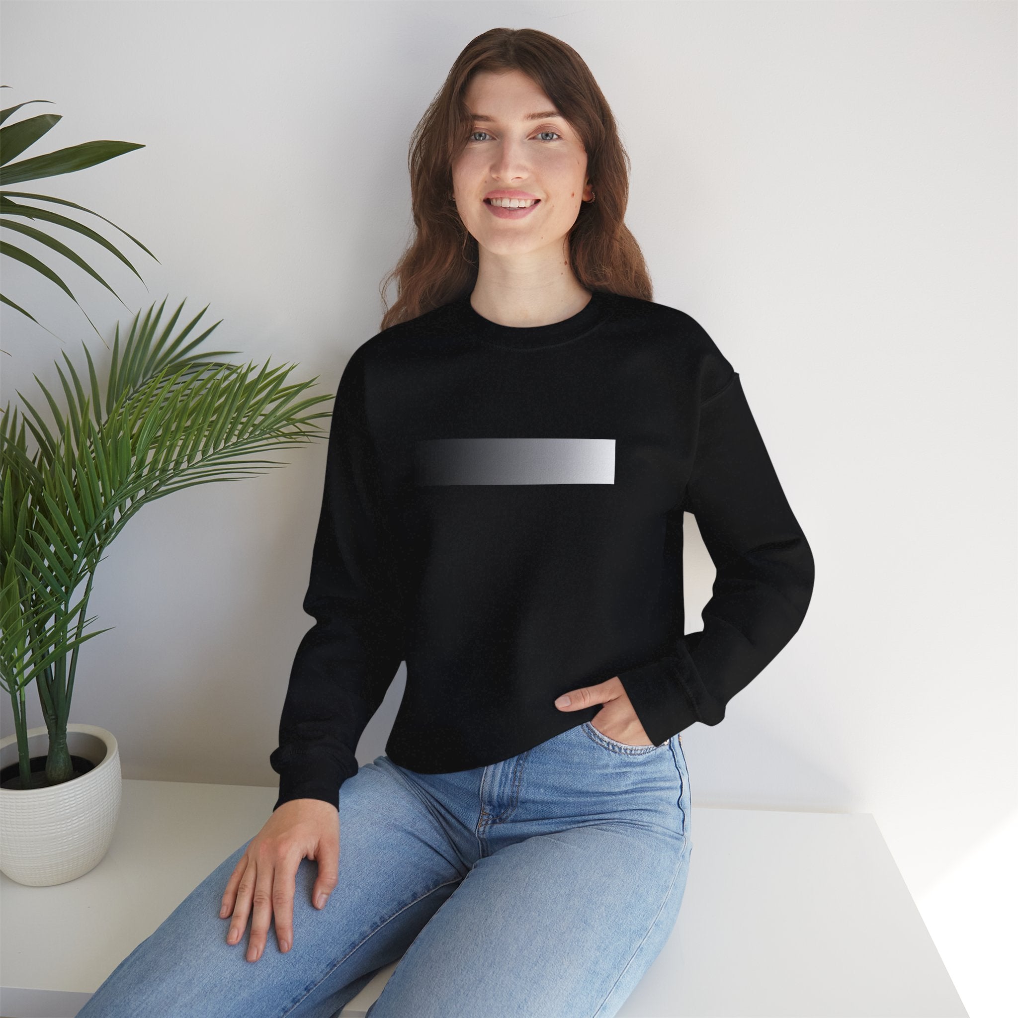 Minimal Gradient Stripe Sweatshirt — Modern Neutral Crewneck