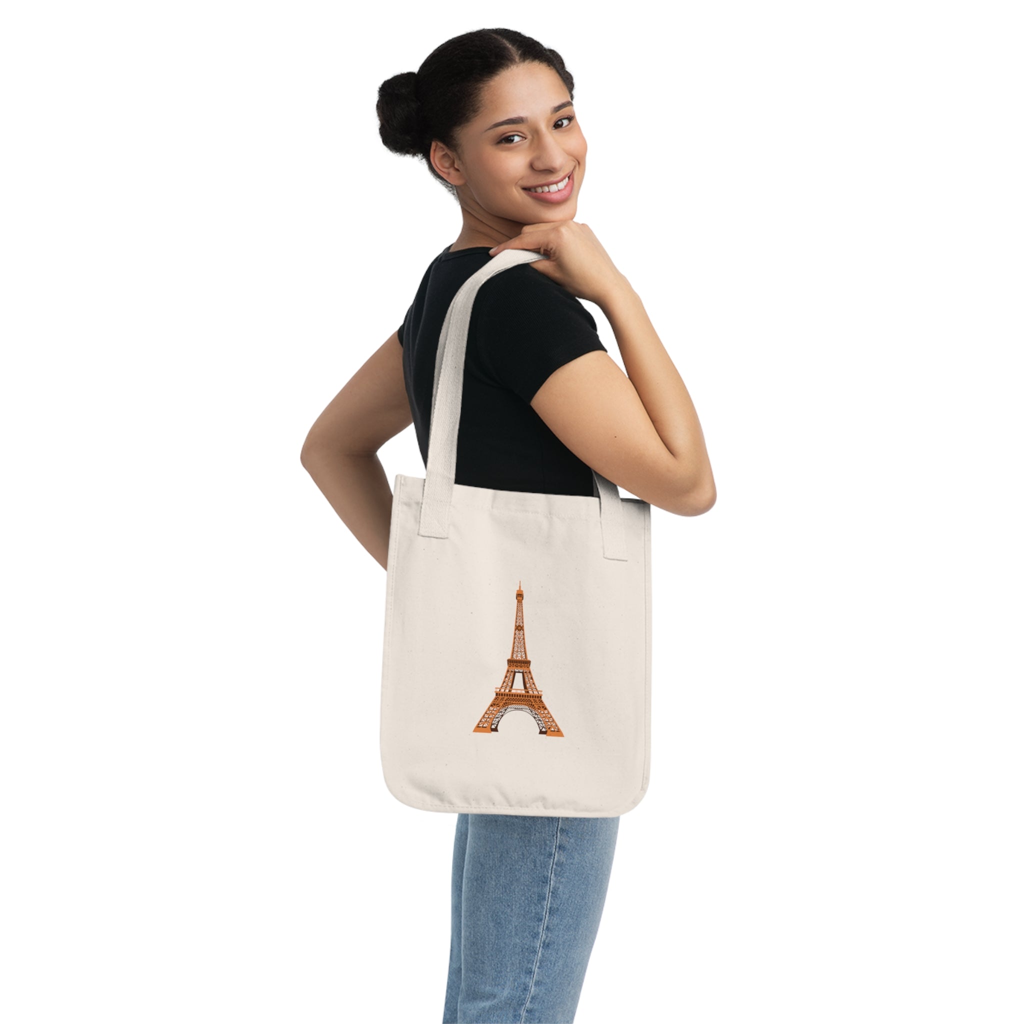 Eiffel Tower Canvas Tote — Organic Cotton Paris Travel Bag