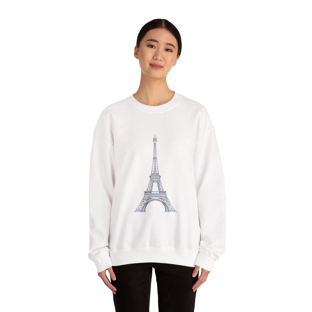 Eiffel Tower Graphic Crewneck Sweatshirt – Paris Skyline Pullover