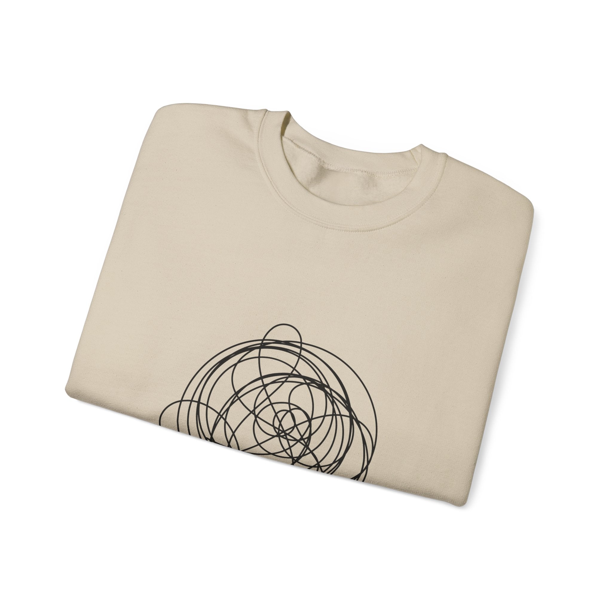 Abstract Scribble Crewneck Sweatshirt — Minimal Line Art Pullover
