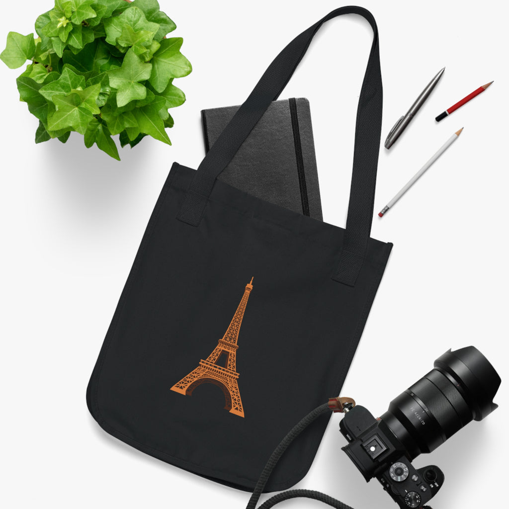 Eiffel Tower Canvas Tote — Organic Cotton Paris Travel Bag