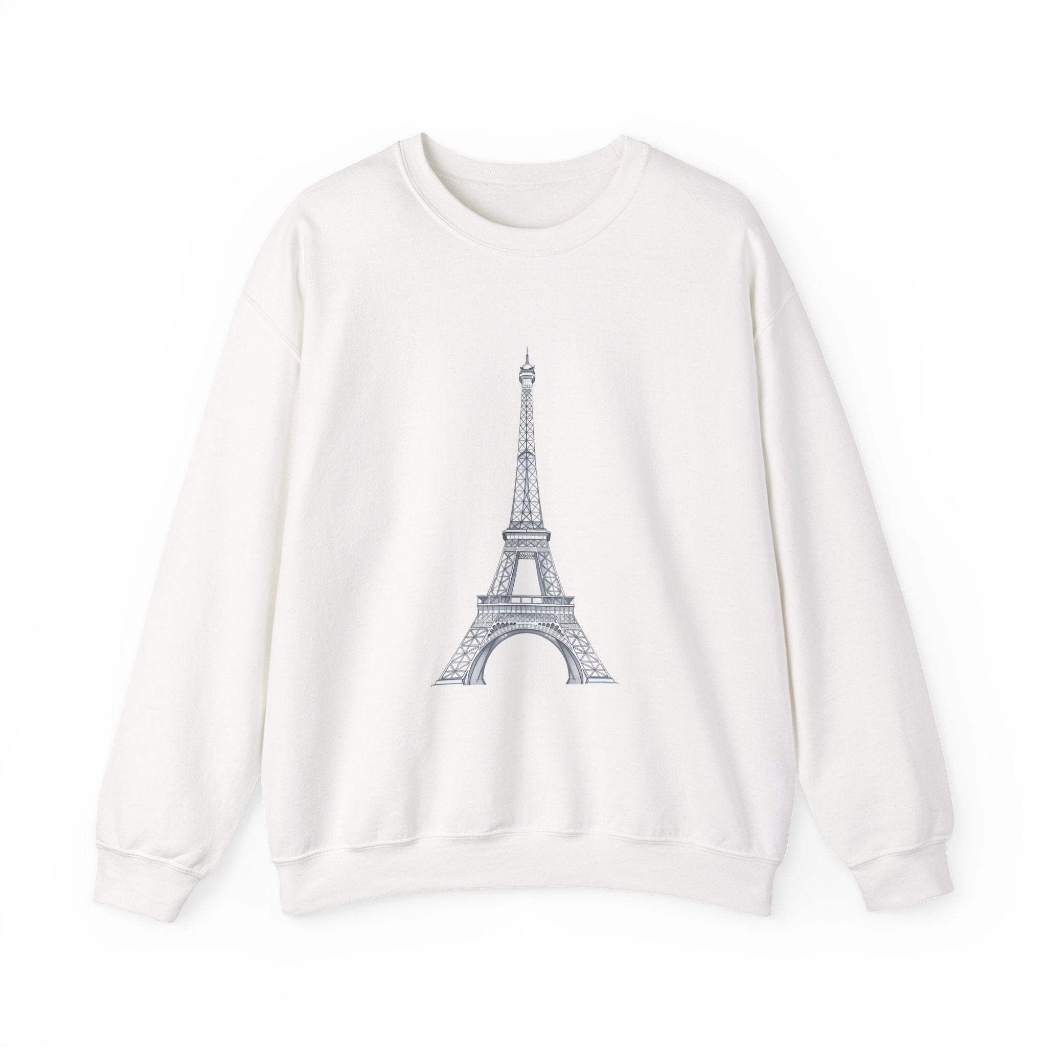 Eiffel Tower Graphic Crewneck Sweatshirt – Paris Skyline Pullover