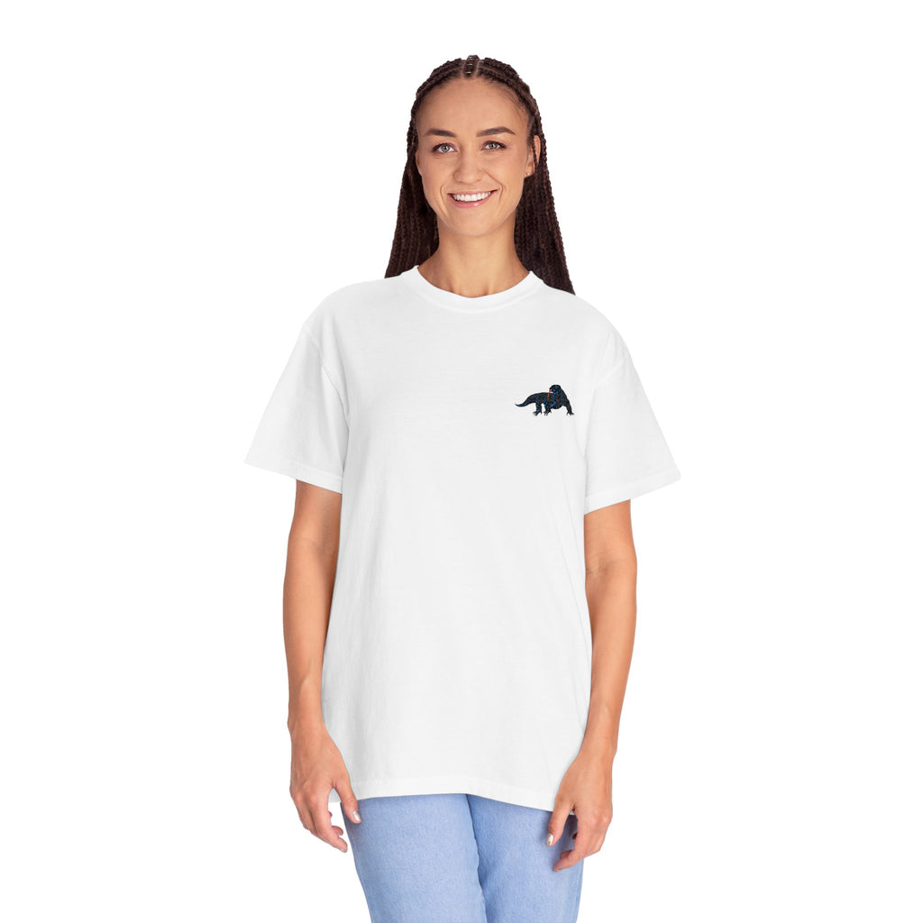 Komodo Garment-Dyed Unisex T-Shirt with Artistic Design