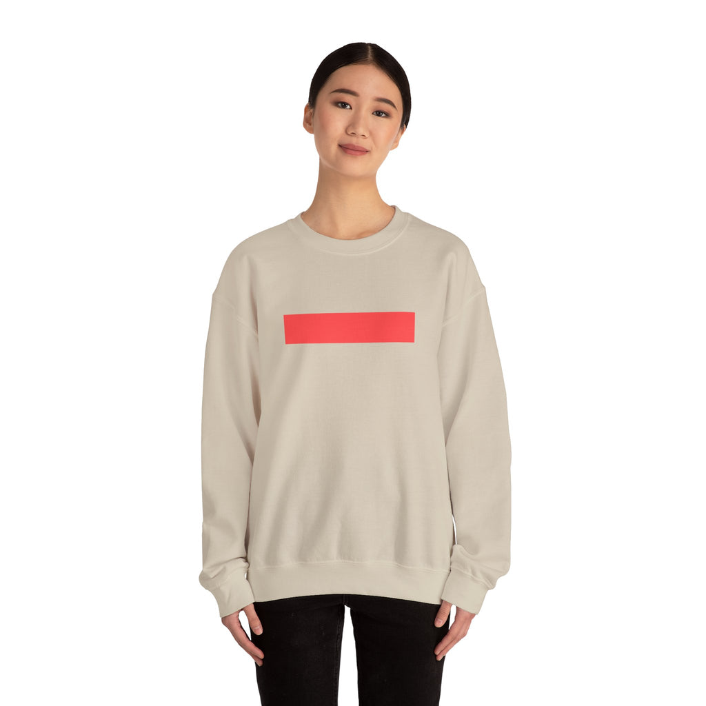 Minimal Red Bar Crewneck Sweatshirt