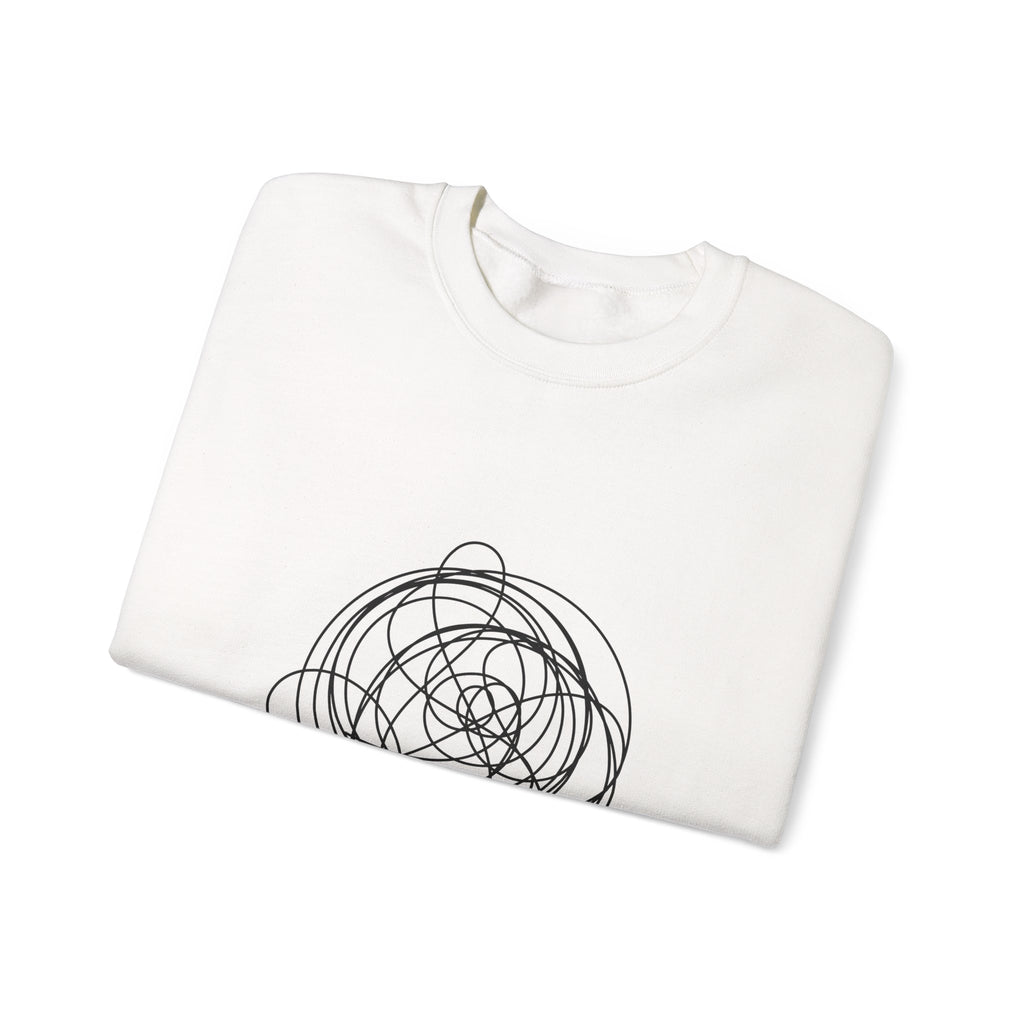 Abstract Scribble Crewneck Sweatshirt — Minimal Line Art Pullover