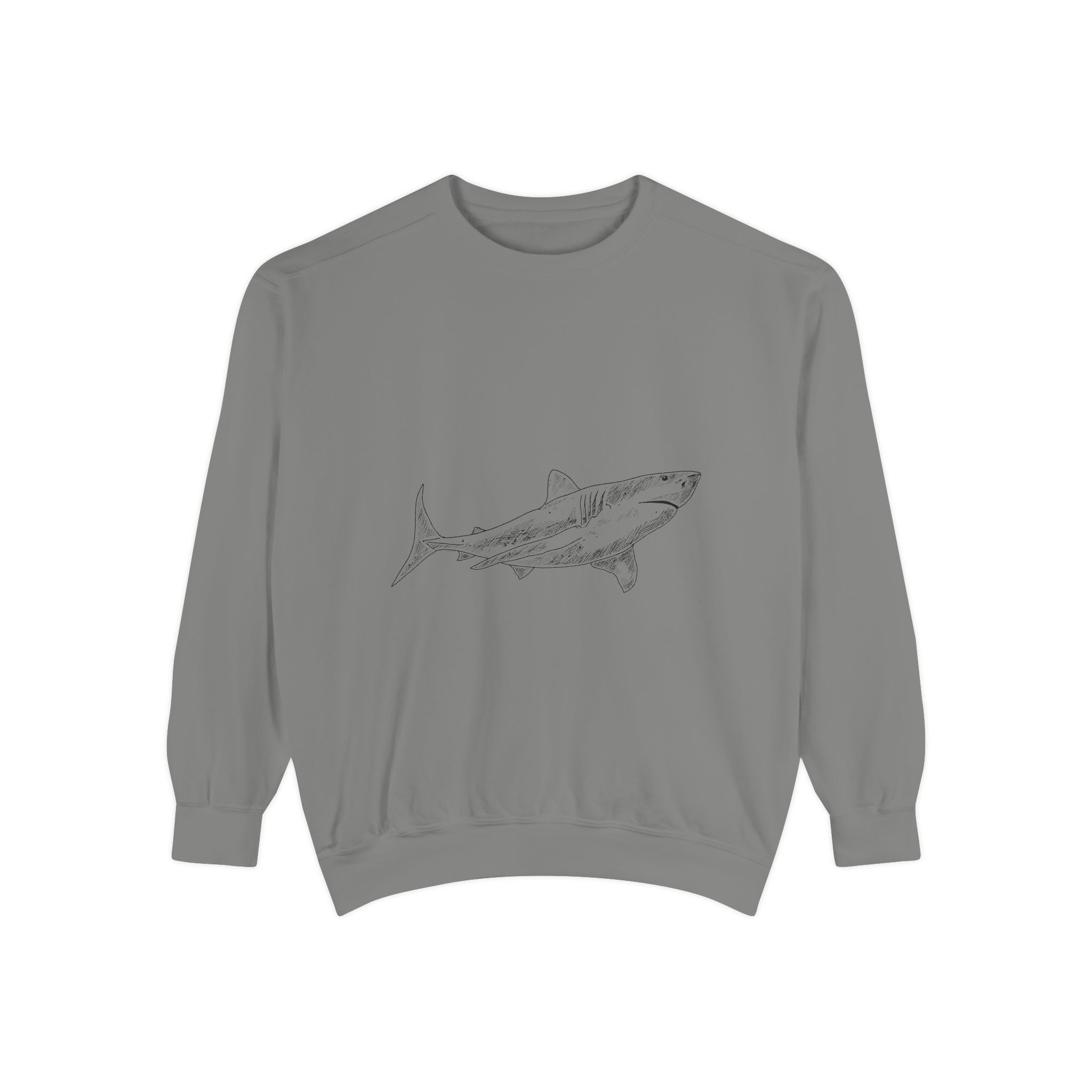 Shark Sketch Sweatshirt — Minimal Ocean Graphic Pullover