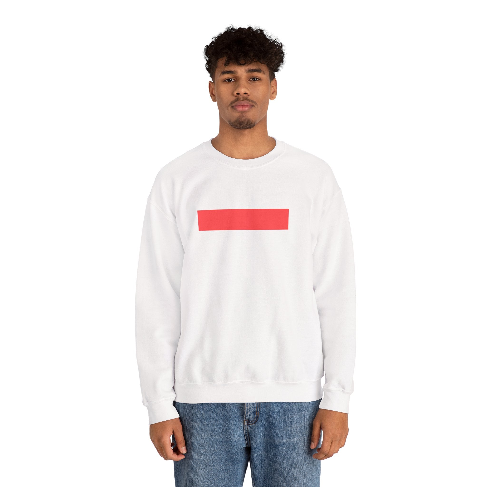 Minimal Red Bar Crewneck Sweatshirt