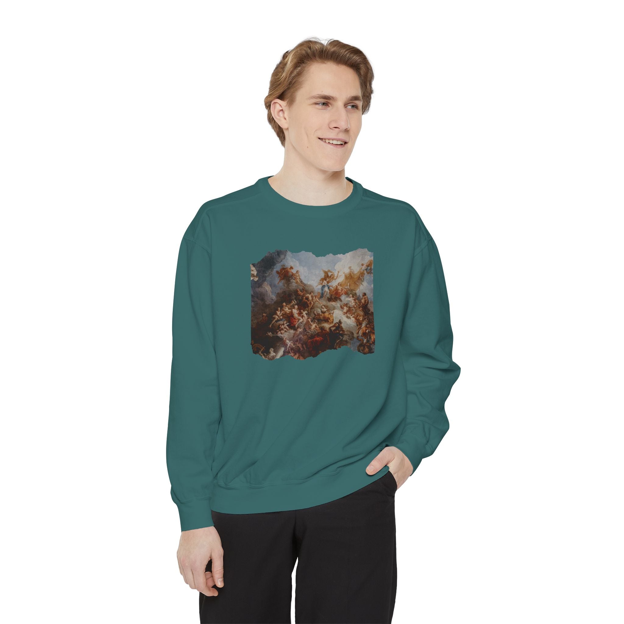 Michael Angelo's painting on top of the Palace of Versailles - Artistic Unisex Garment-Dyed Sweatshirt