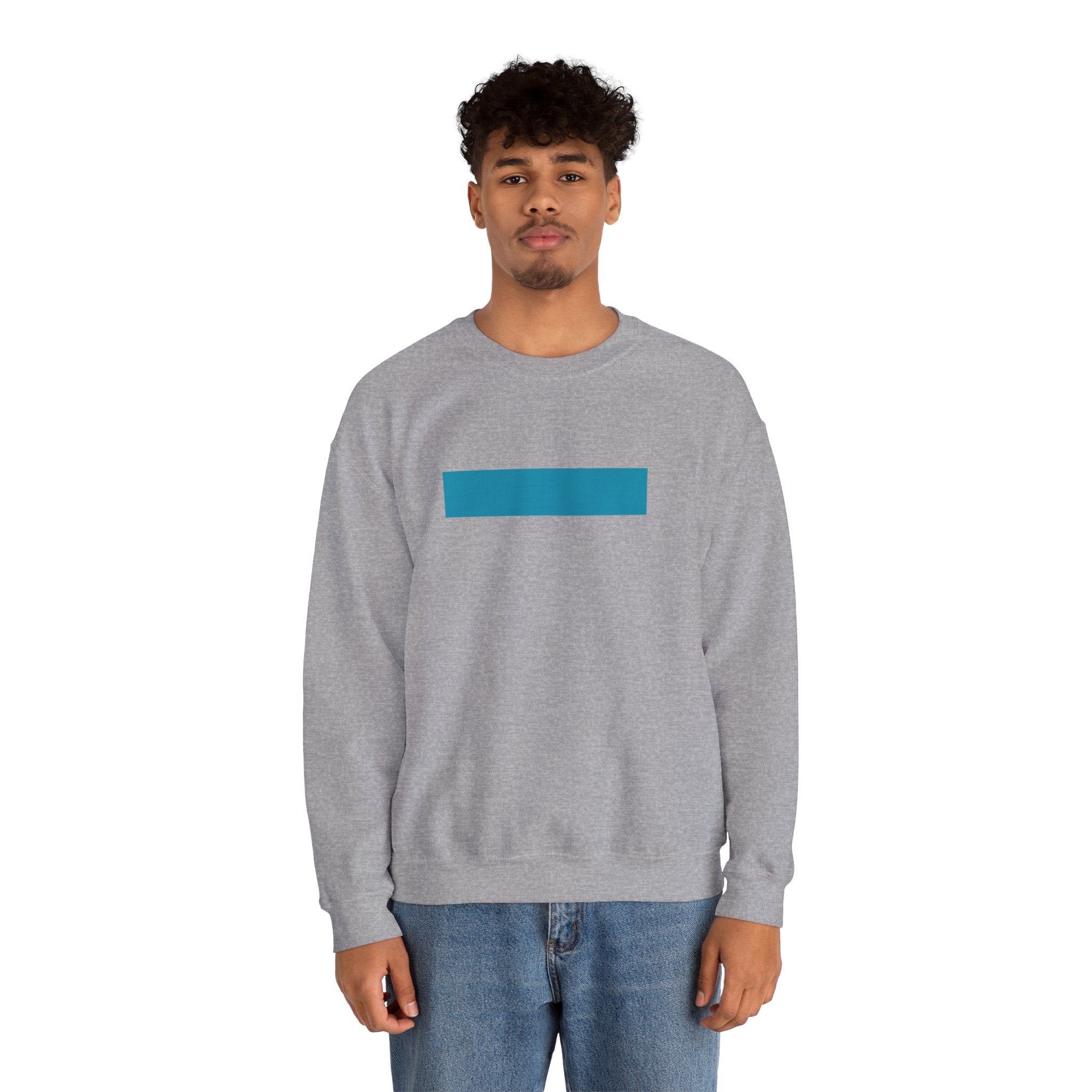 Minimal Blue Bar Crewneck Sweatshirt