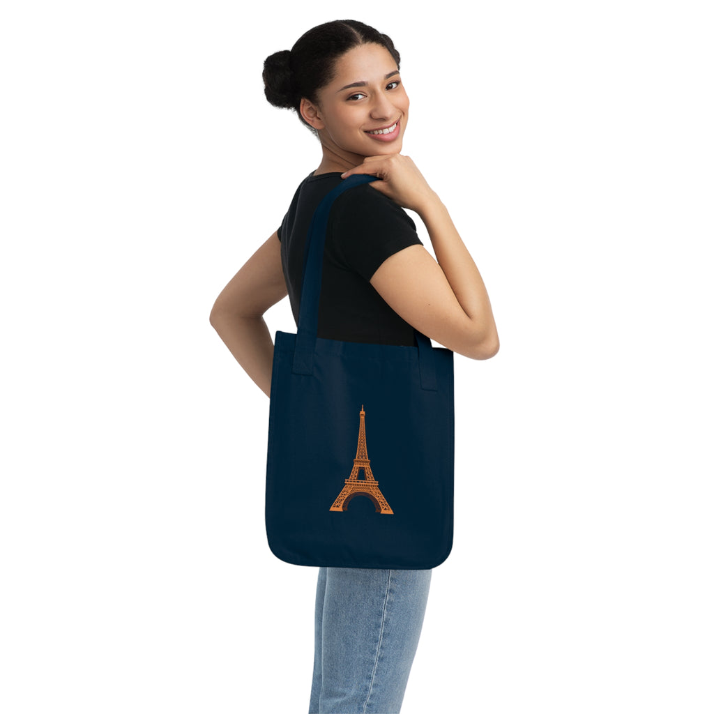 Eiffel Tower Canvas Tote — Organic Cotton Paris Travel Bag