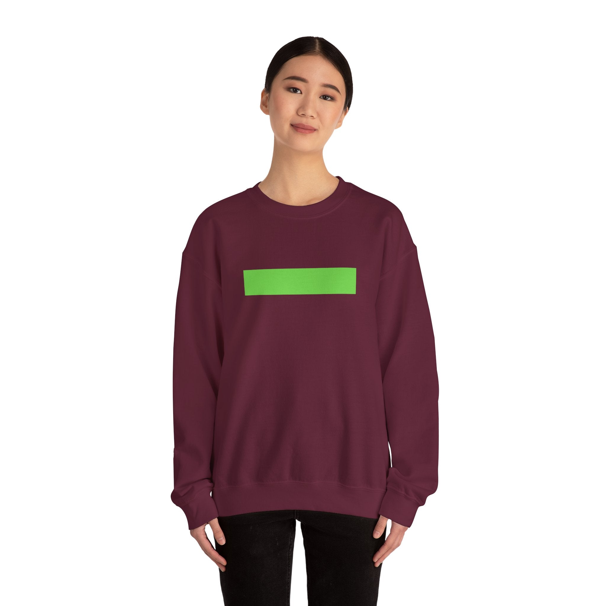 Crewneck Sweatshirt — Minimal Green Bar Graphic