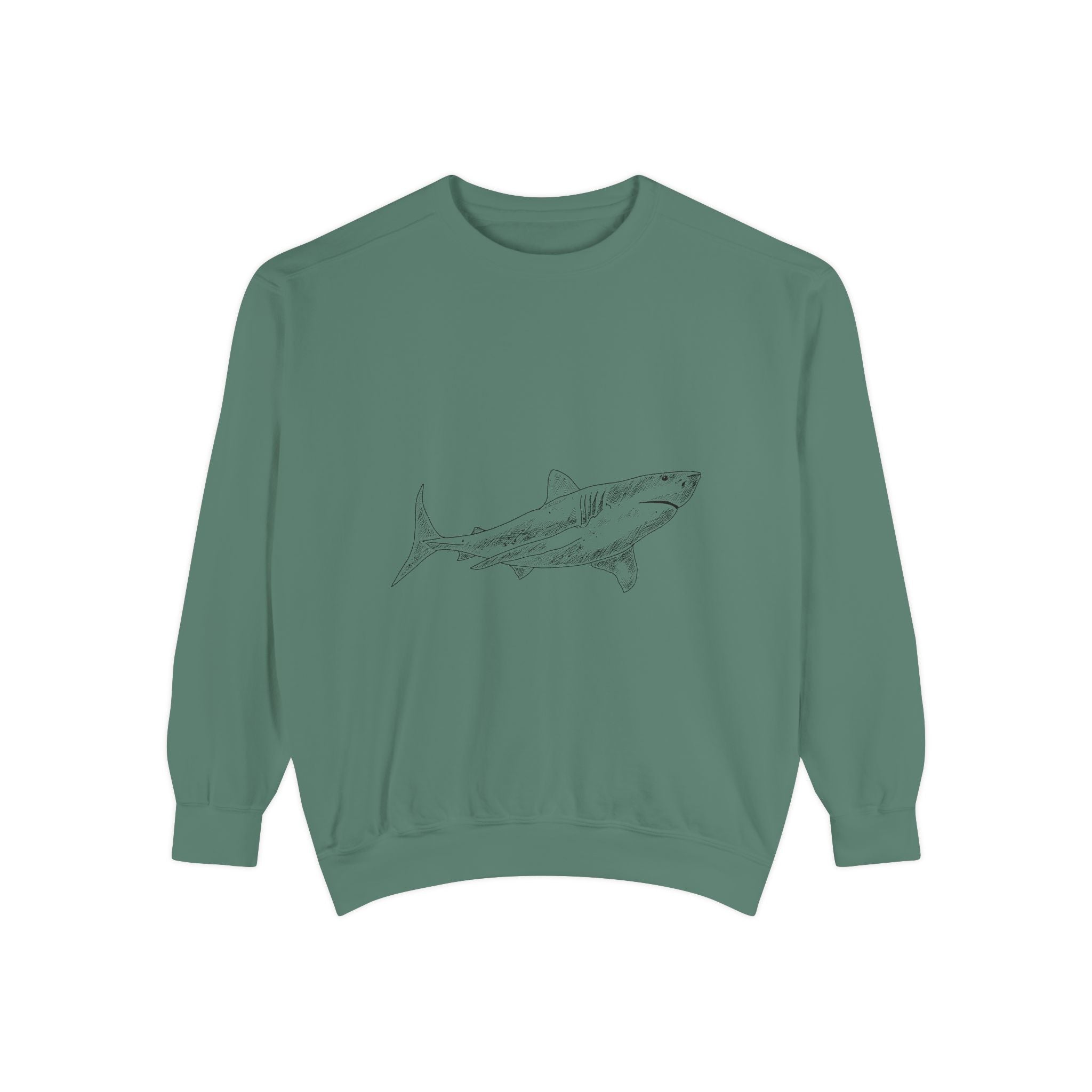 Shark Sketch Sweatshirt — Minimal Ocean Graphic Pullover