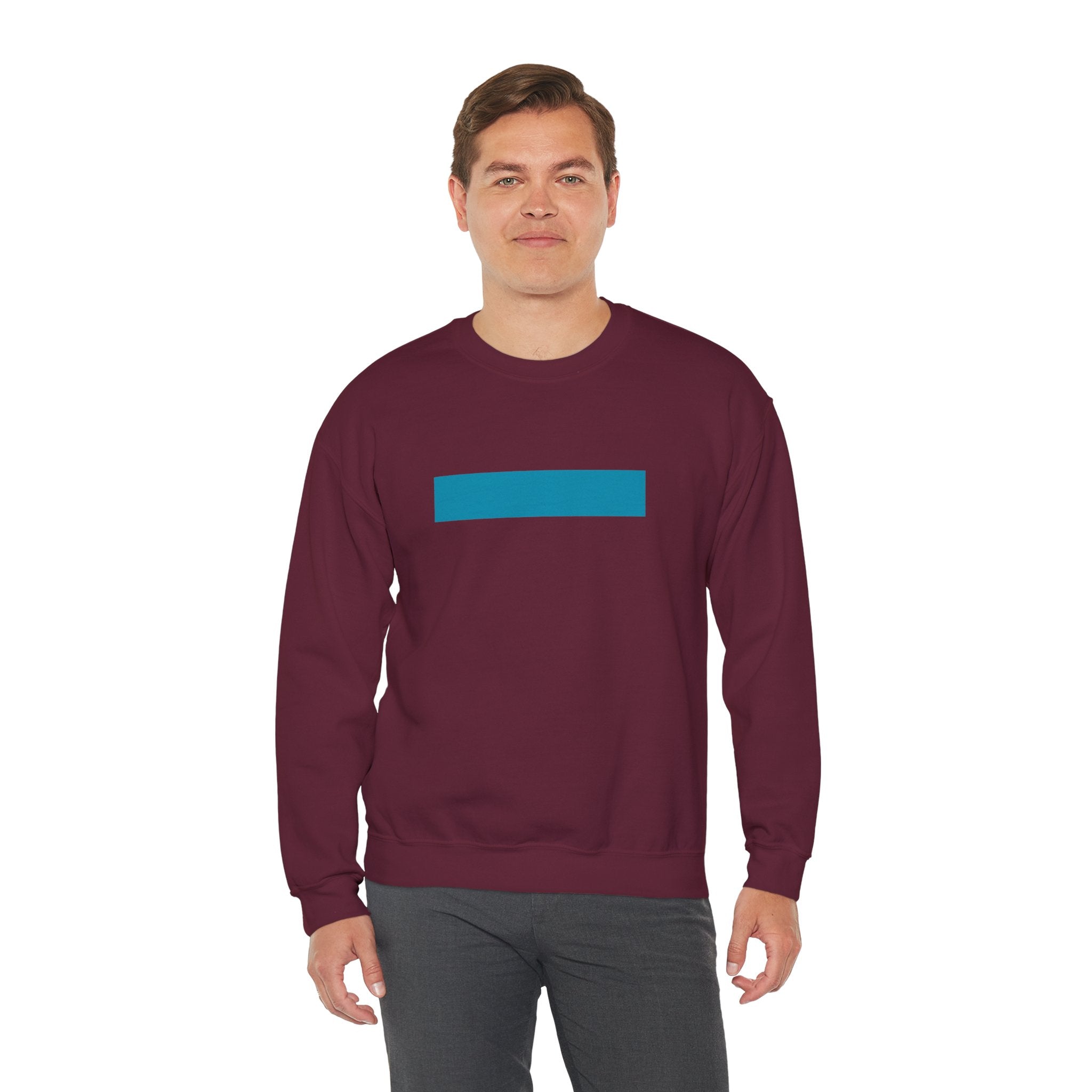 Minimal Blue Bar Crewneck Sweatshirt