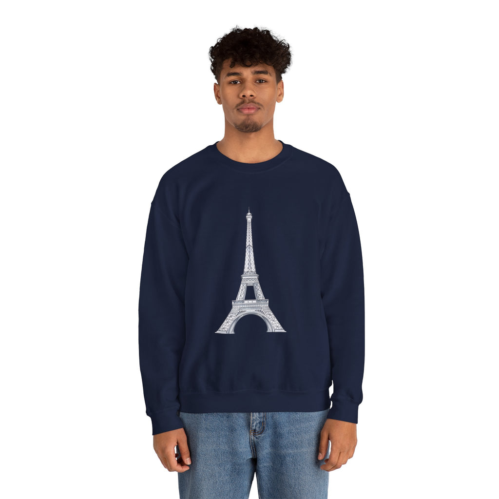 Eiffel Tower Graphic Crewneck Sweatshirt – Paris Skyline Pullover