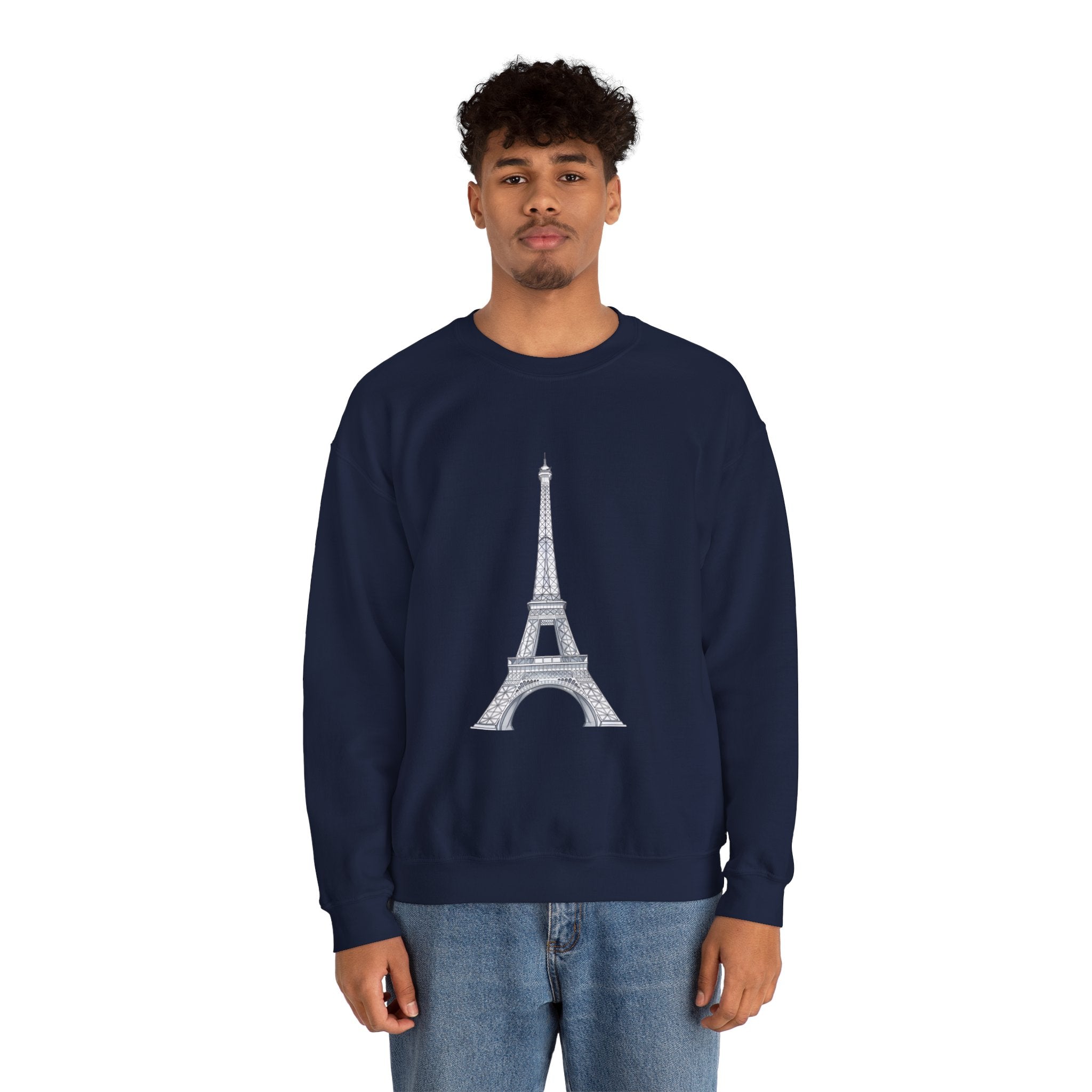 Eiffel Tower Graphic Crewneck Sweatshirt – Paris Skyline Pullover