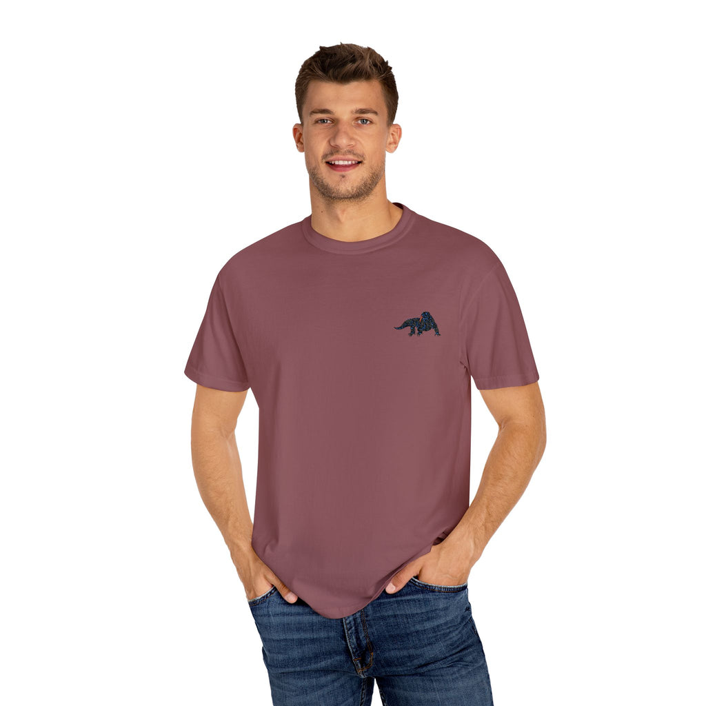 Komodo Garment-Dyed Unisex T-Shirt with Artistic Design